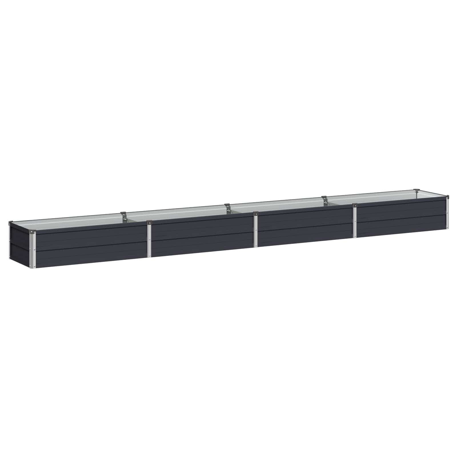 vidaXL Вдигната леха за градина Антрацит 320 x 40 x 24 см