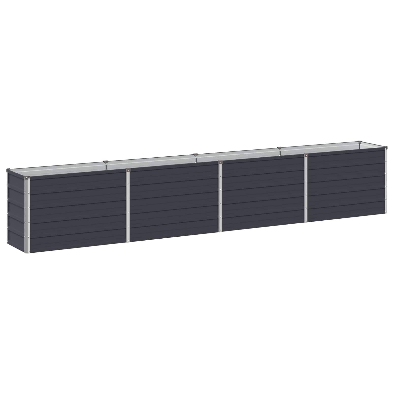 vidaXL Вдигната леха за градина Антрацит 320 x 40 x 55 см