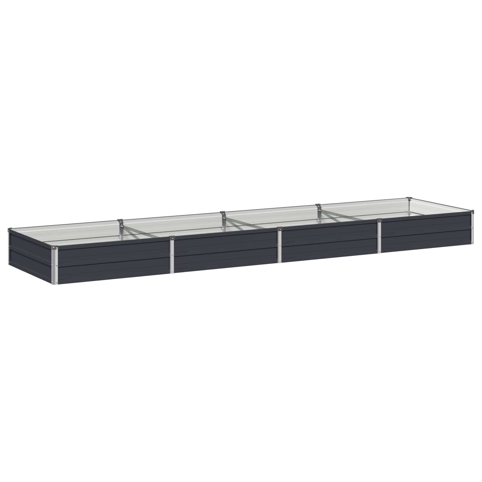 vidaXL Вдигната леха за градина Антрацит 320 x 80 x 24 см