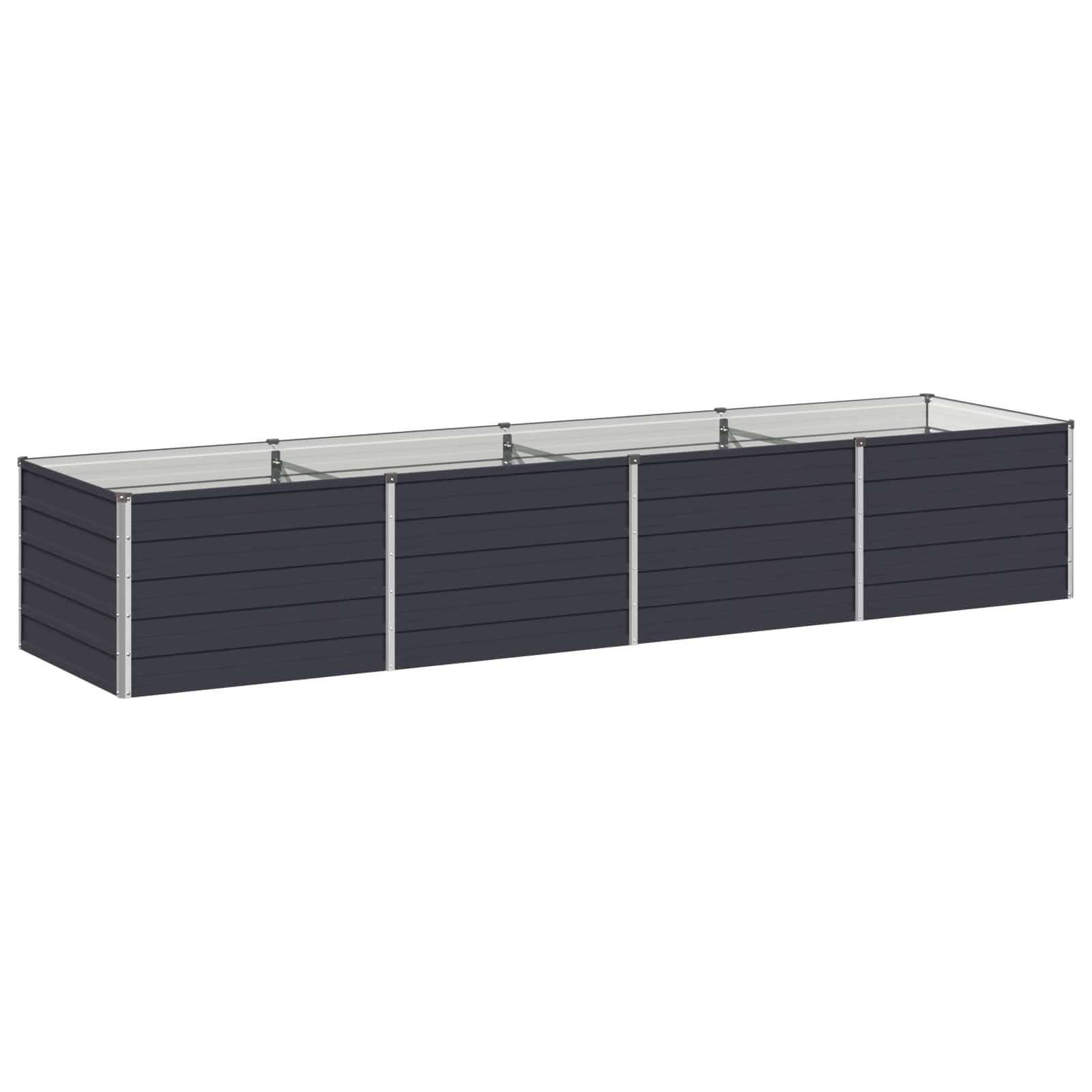 vidaXL Вдигната леха за градина Антрацит 320 x 80 x 55 см