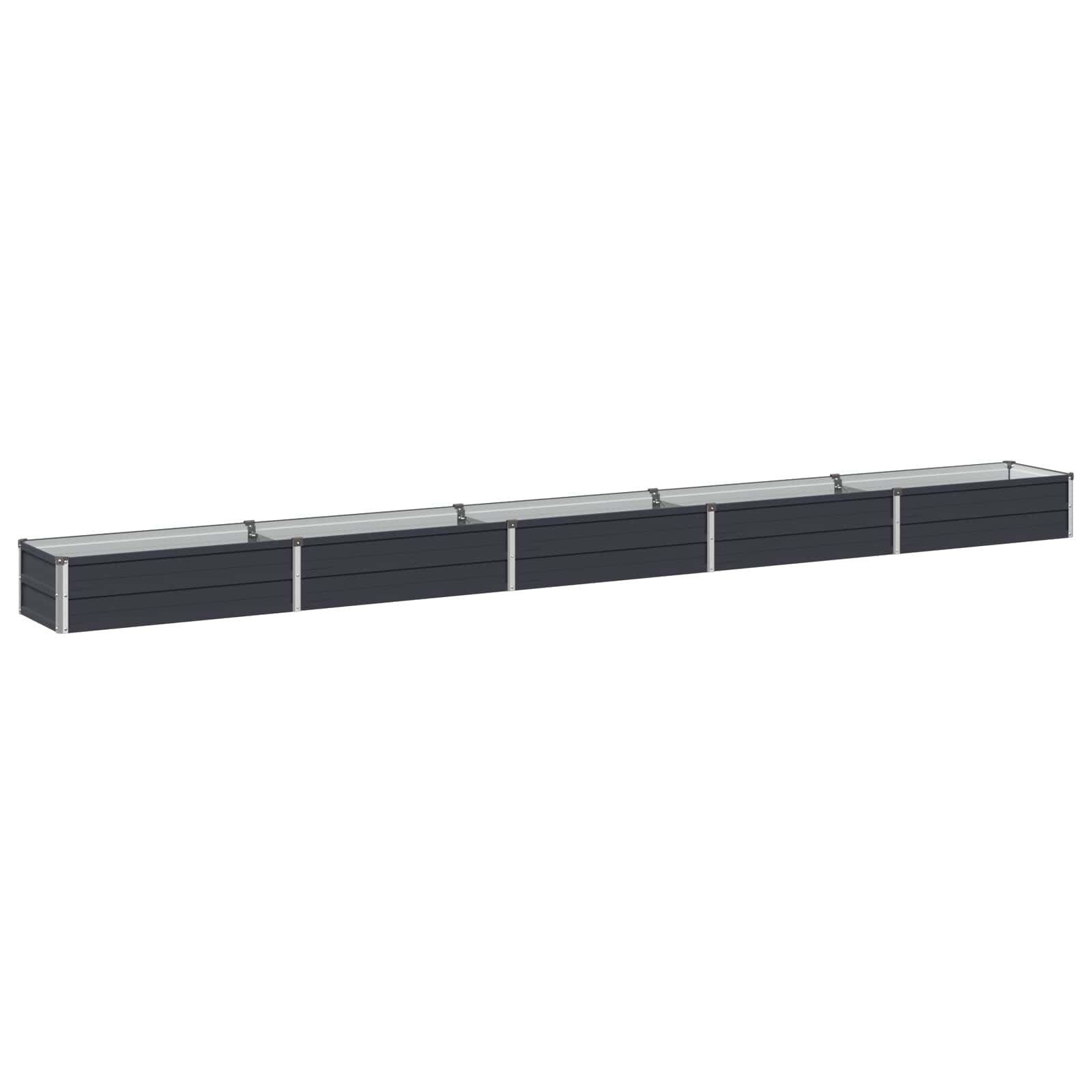 vidaXL Вдигната леха за градина Антрацит 400 x 40 x 24 см