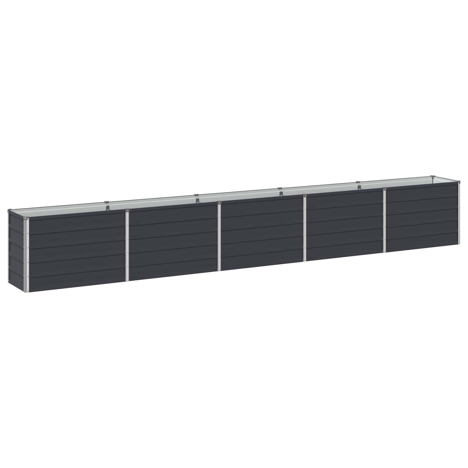 vidaXL Вдигната леха за градина Антрацит 400 x 40 x 55 см