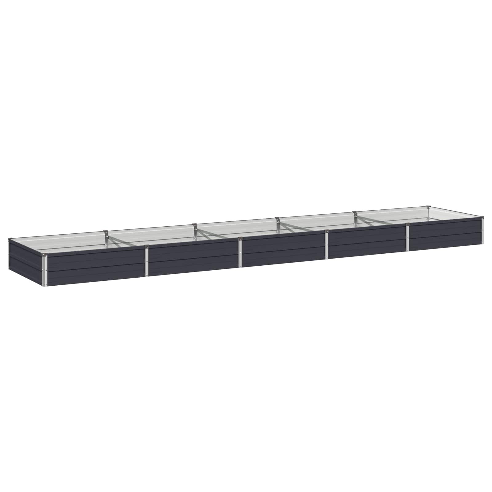 vidaXL Вдигната леха за градина Антрацит 400 x 80 x 24 см