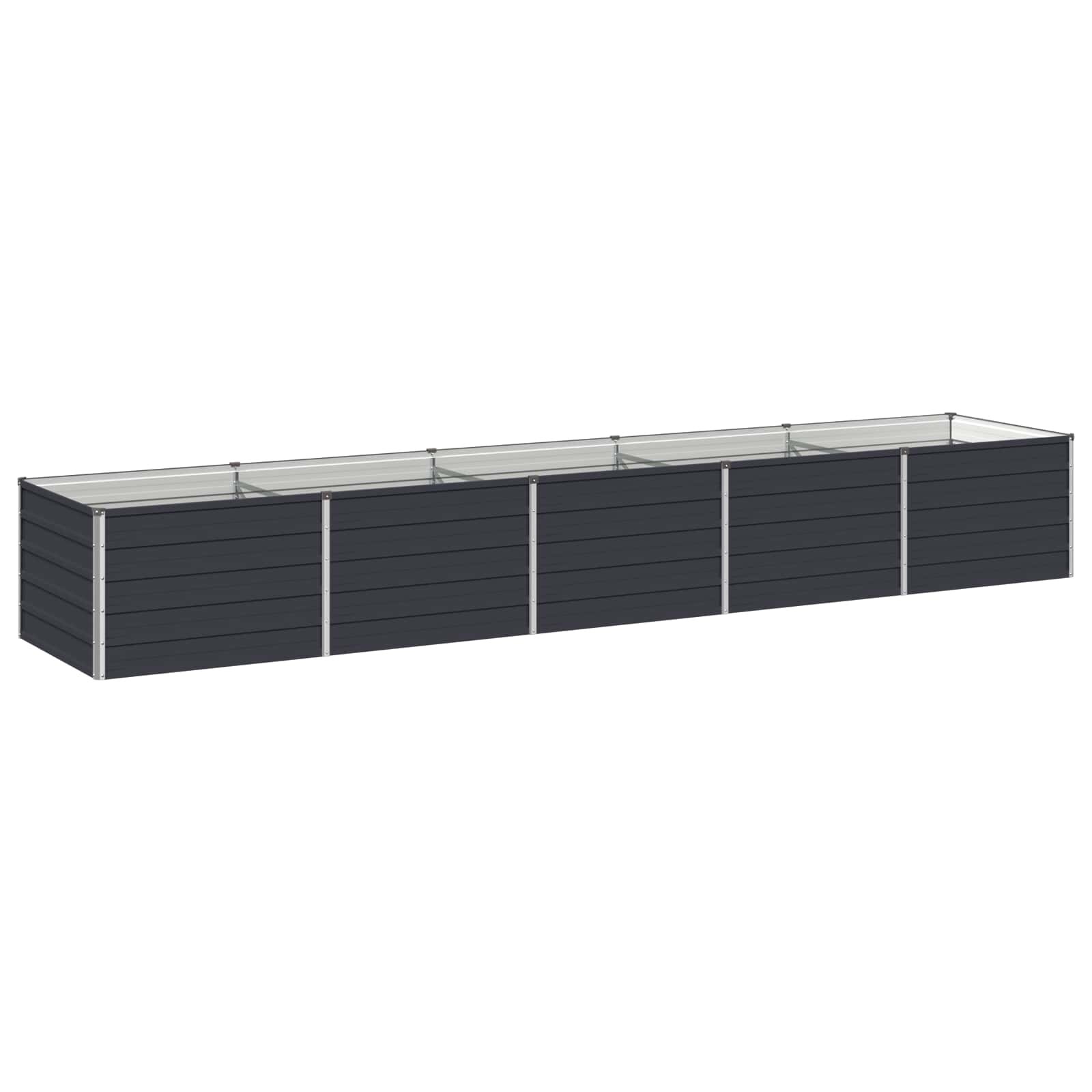 vidaXL Вдигната леха за градина Антрацит 400 x 80 x 55 см