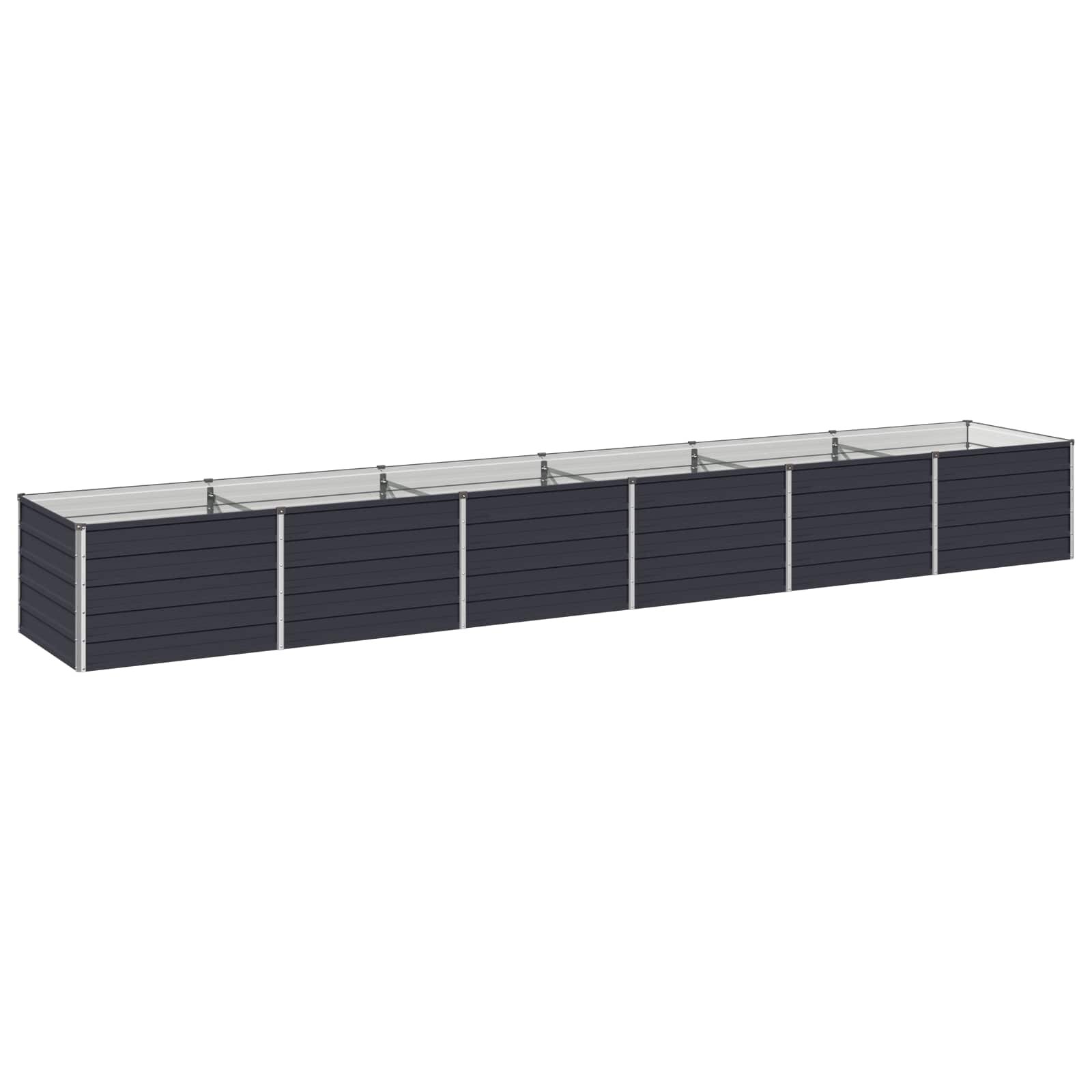 vidaXL Вдигната леха за градина Антрацит 480 x 80 x 55 см