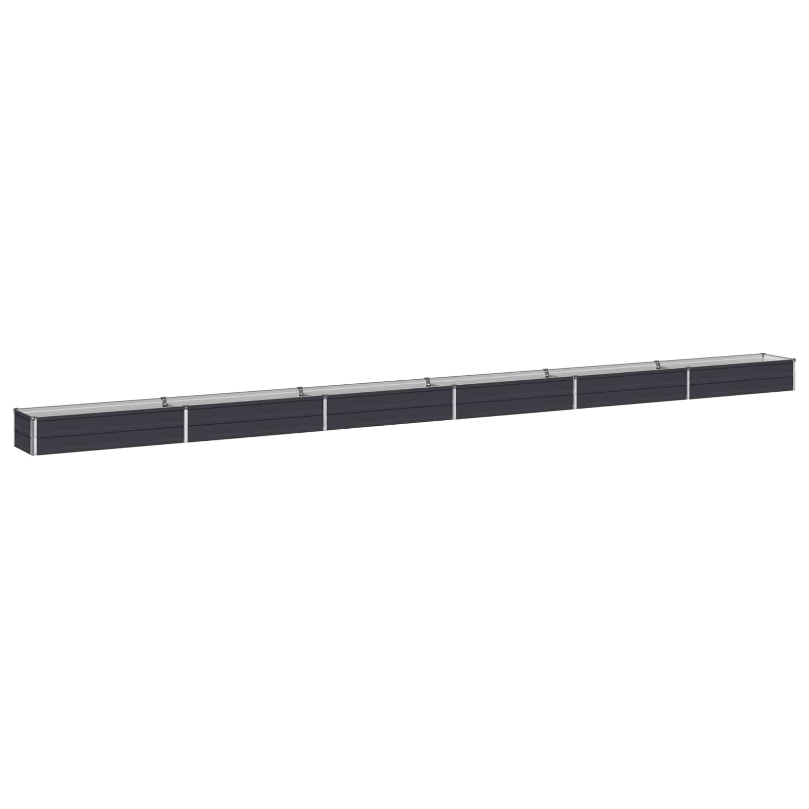 vidaXL Вдигната леха за градина Антрацит 600 x 40 x 24 см