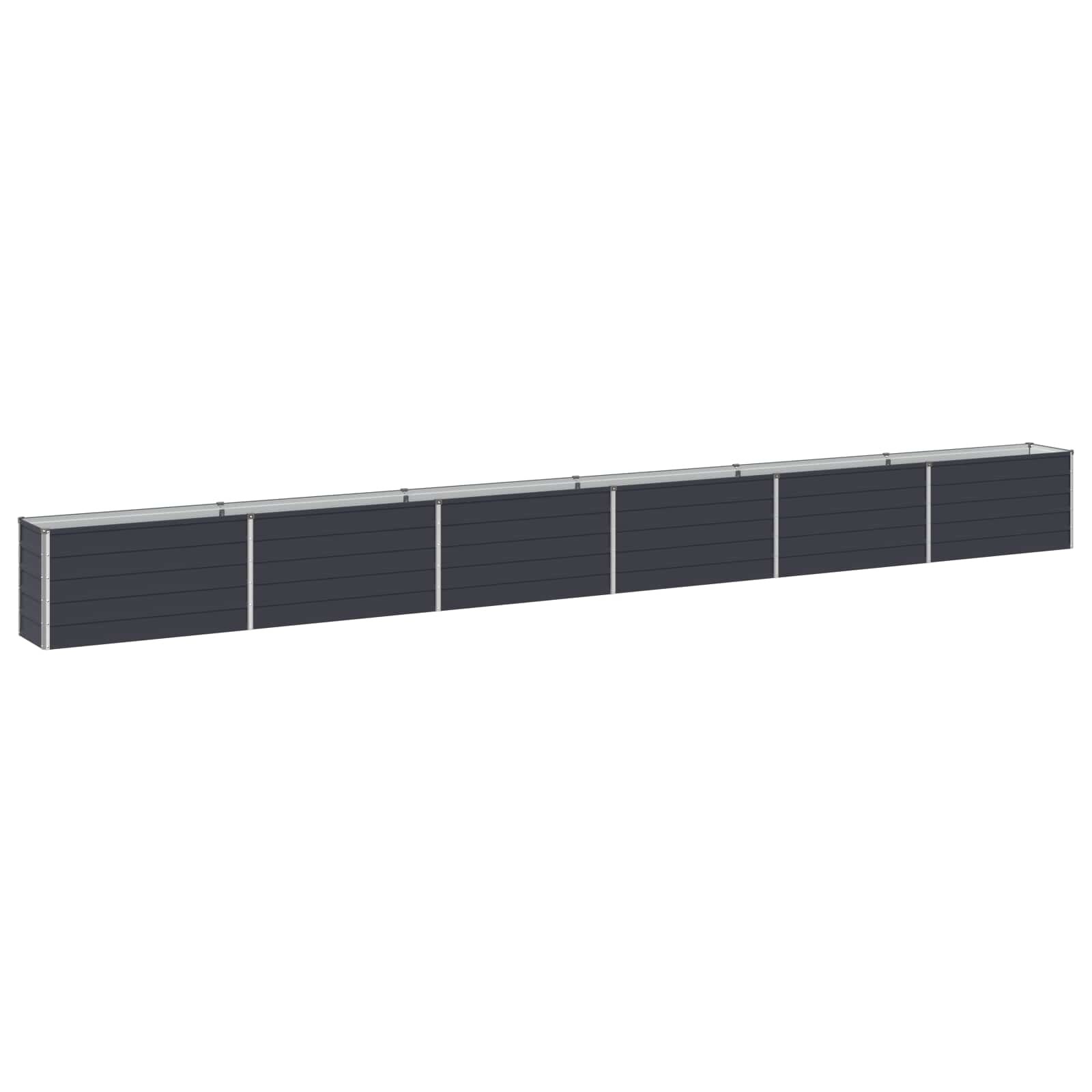 vidaXL Вдигната леха за градина Антрацит 600 x 40 x 55 см