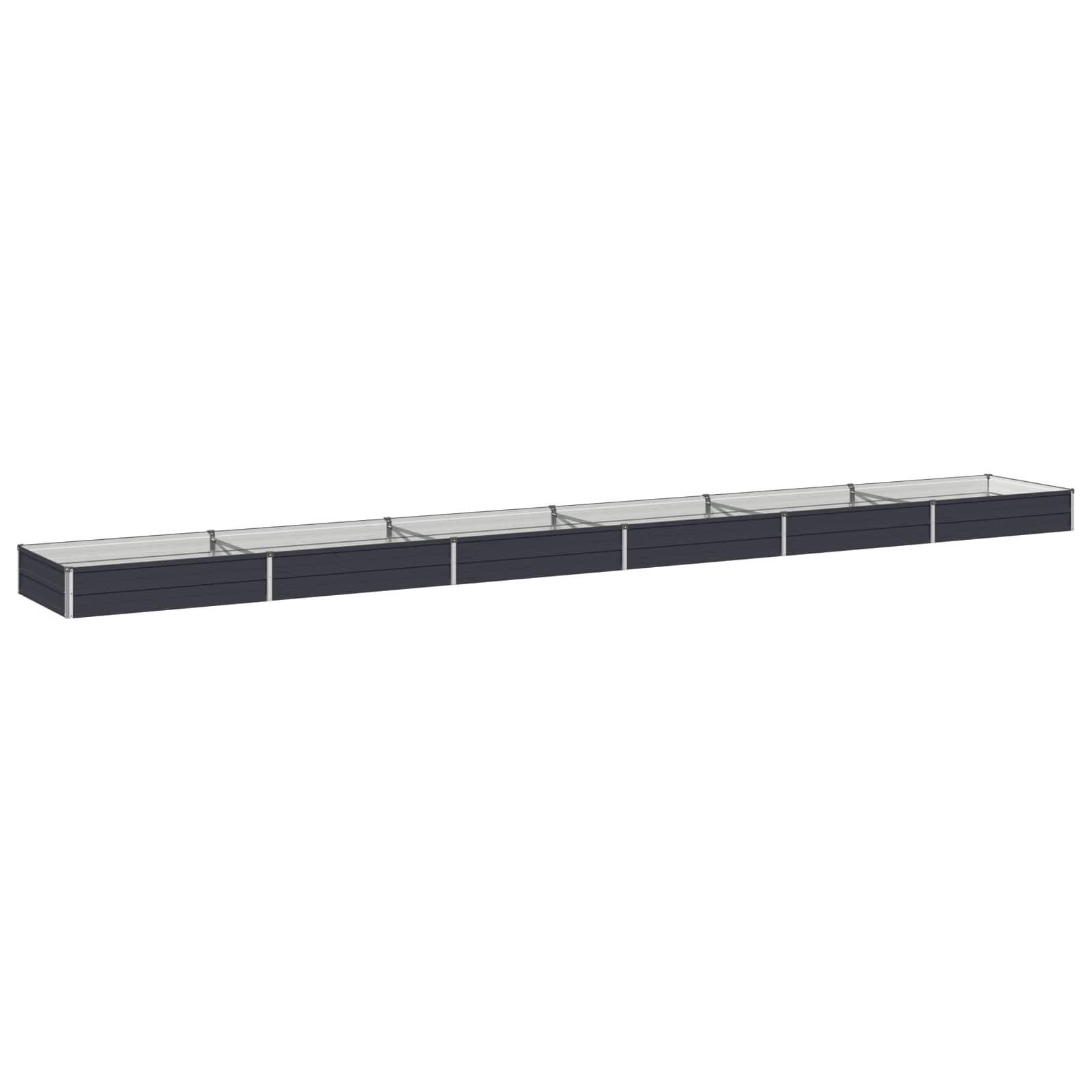 vidaXL Вдигната леха за градина Антрацит 600 x 80 x 24 см