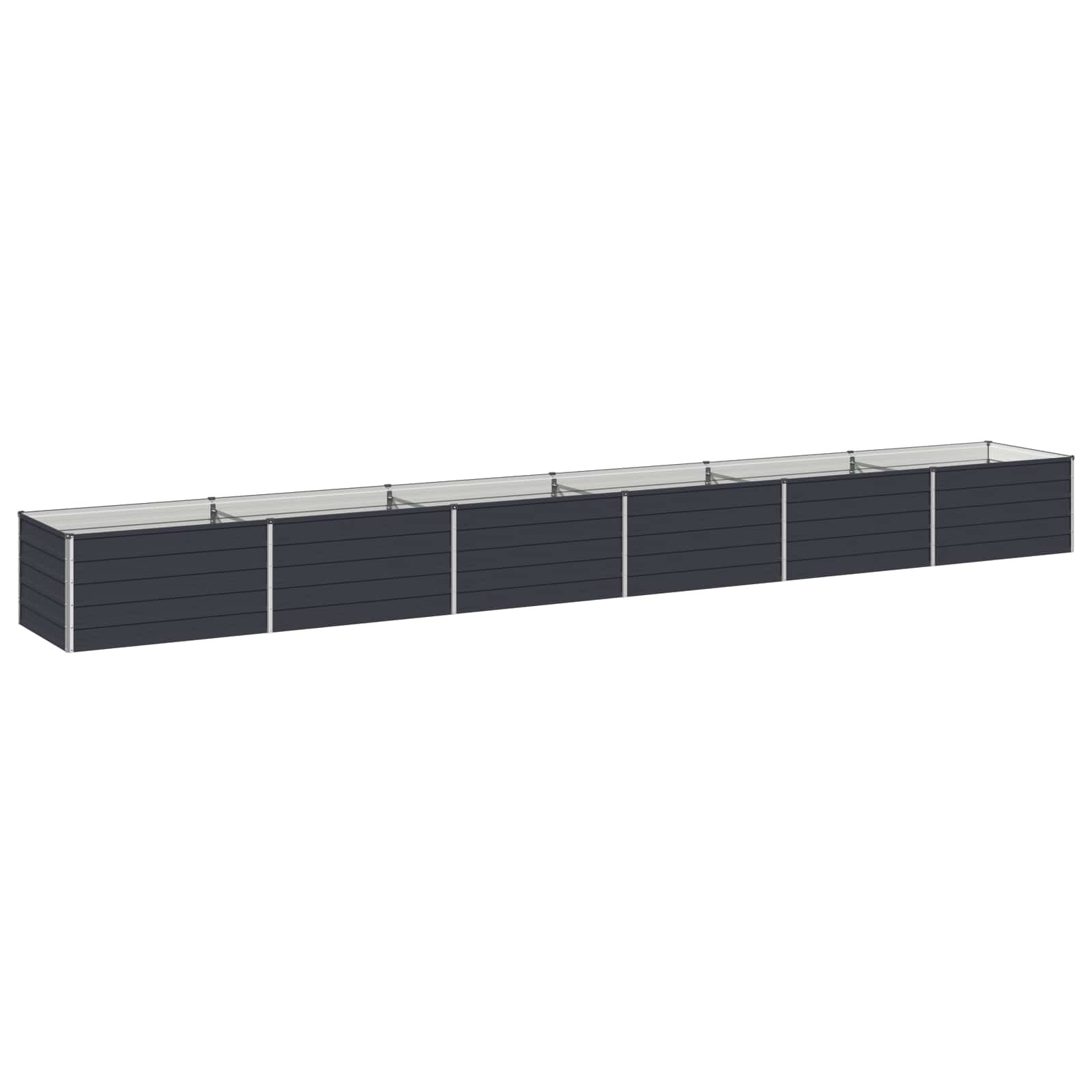vidaXL Вдигната леха за градина Антрацит 600 x 80 x 55 см