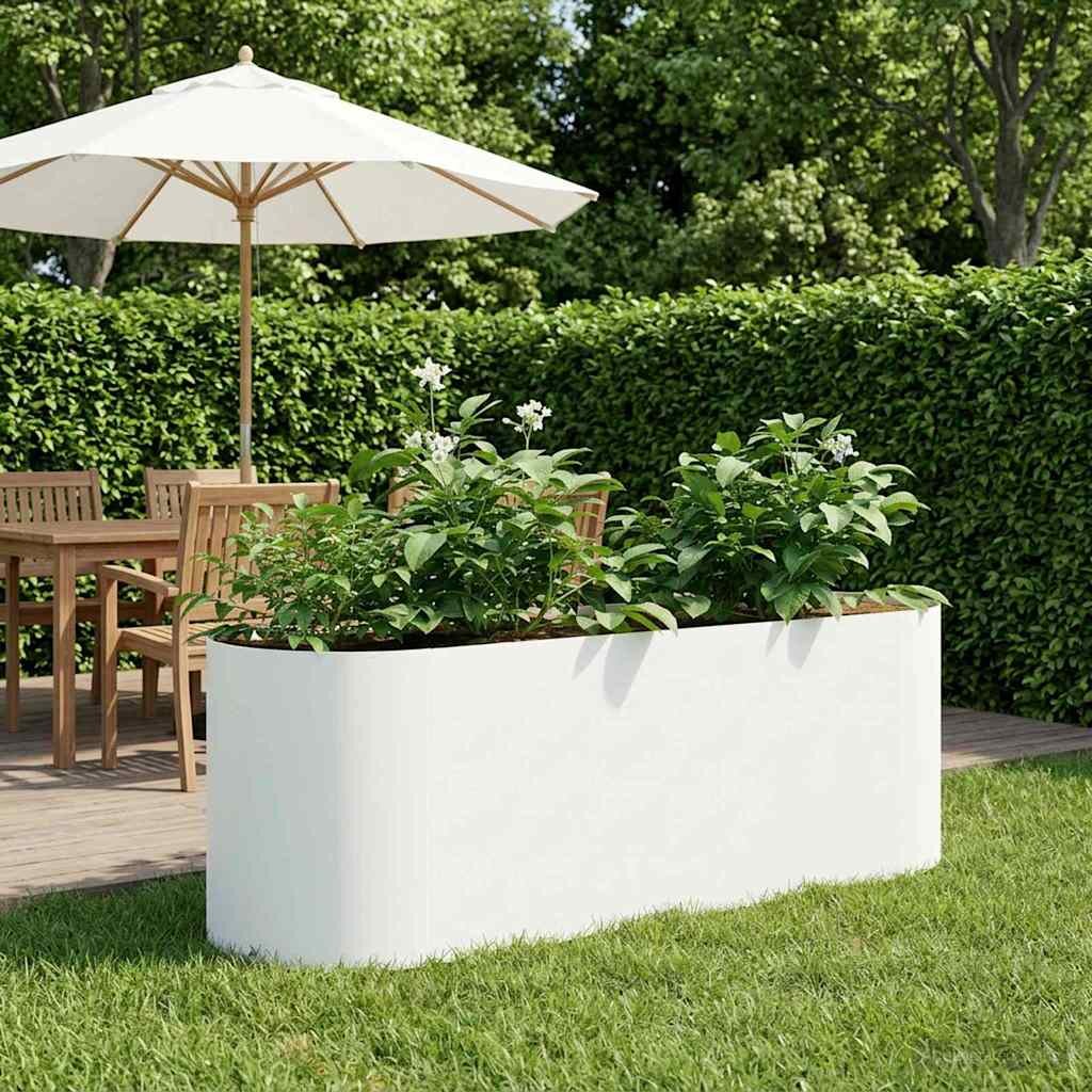 vidaXL Вдигната леха за градина Бяло 120 x 40 x 40 см