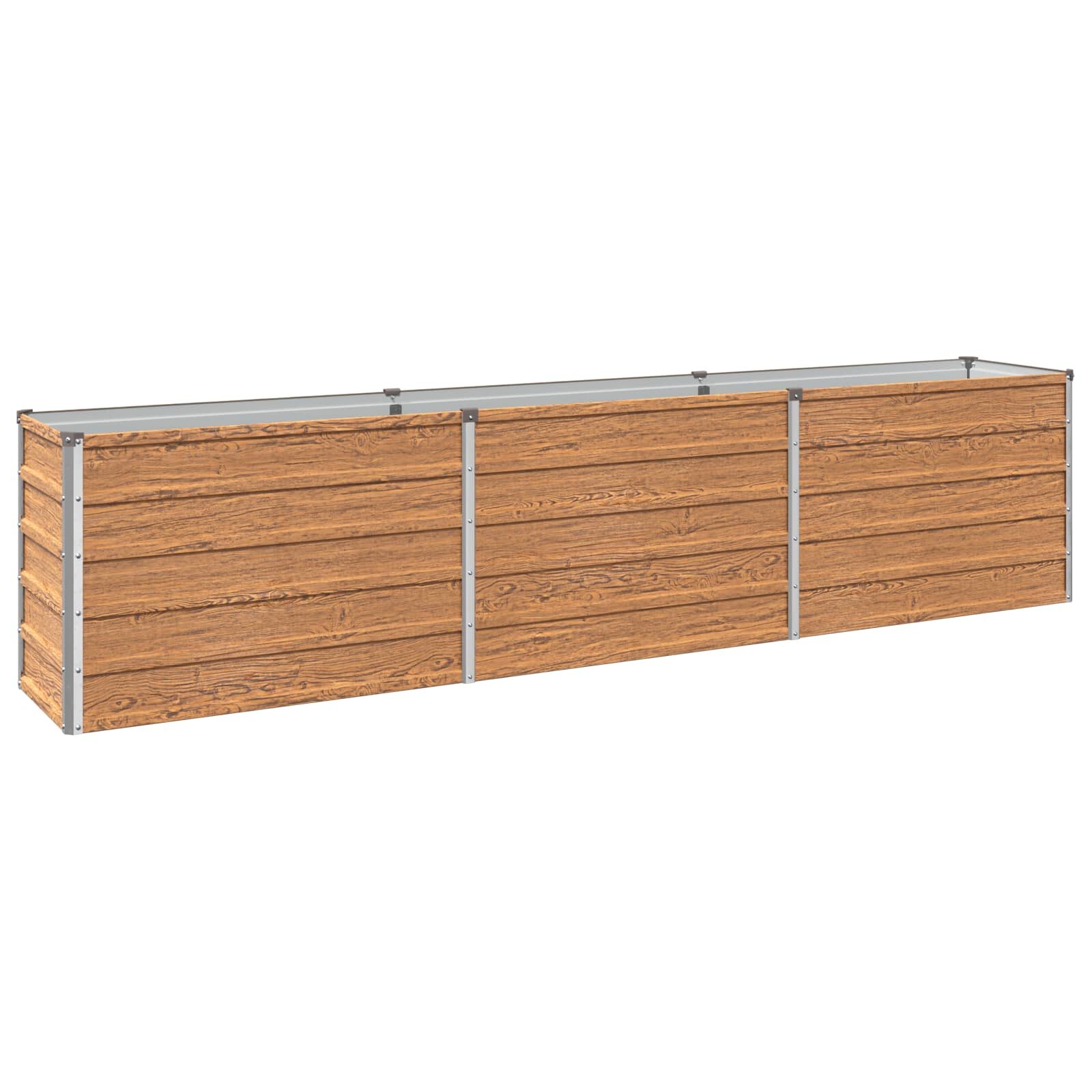 vidaXL Вдигната леха за градина Дървен кафяв 240 x 40 x 55 см