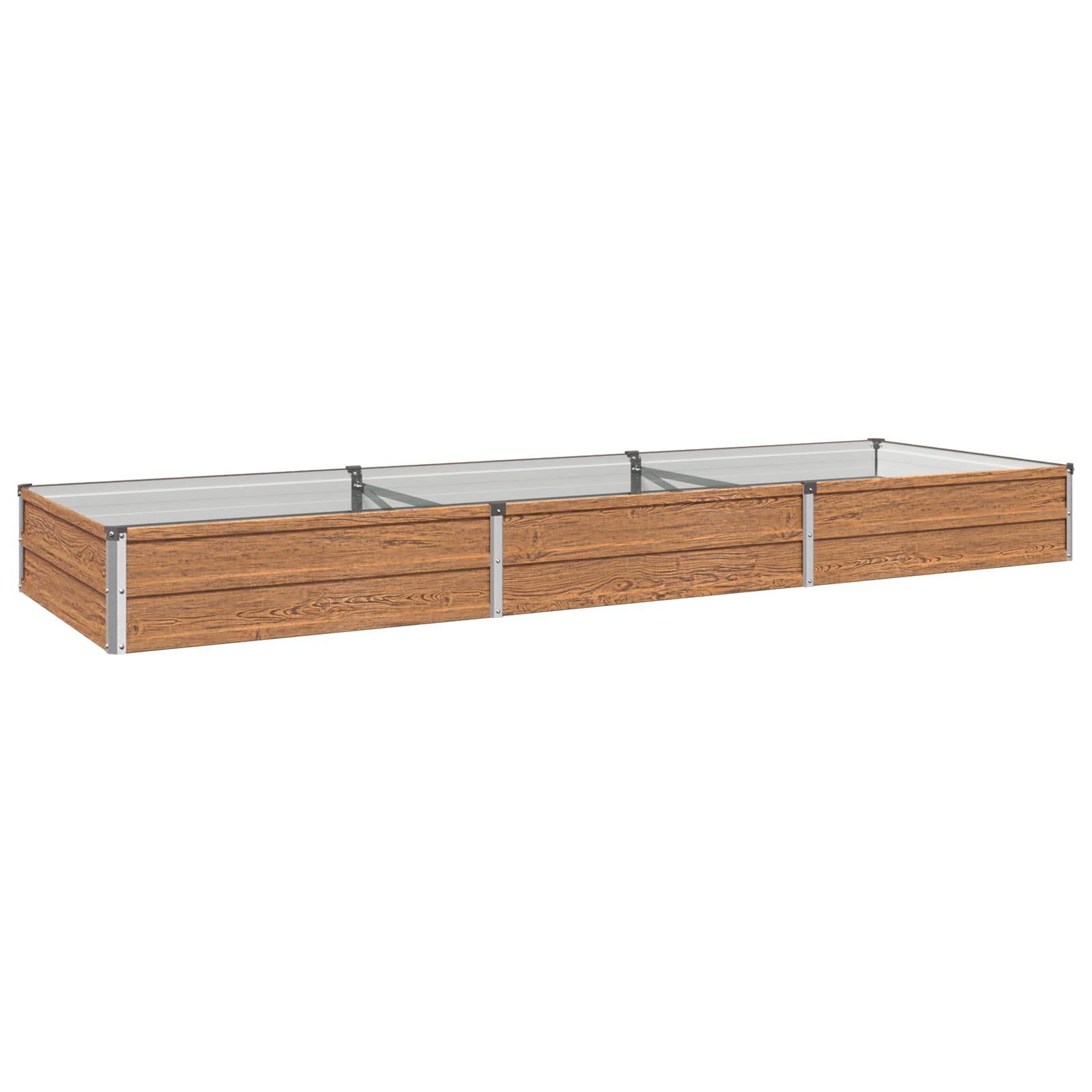 vidaXL Вдигната леха за градина Дървен кафяв 240 x 80 x 24 см
