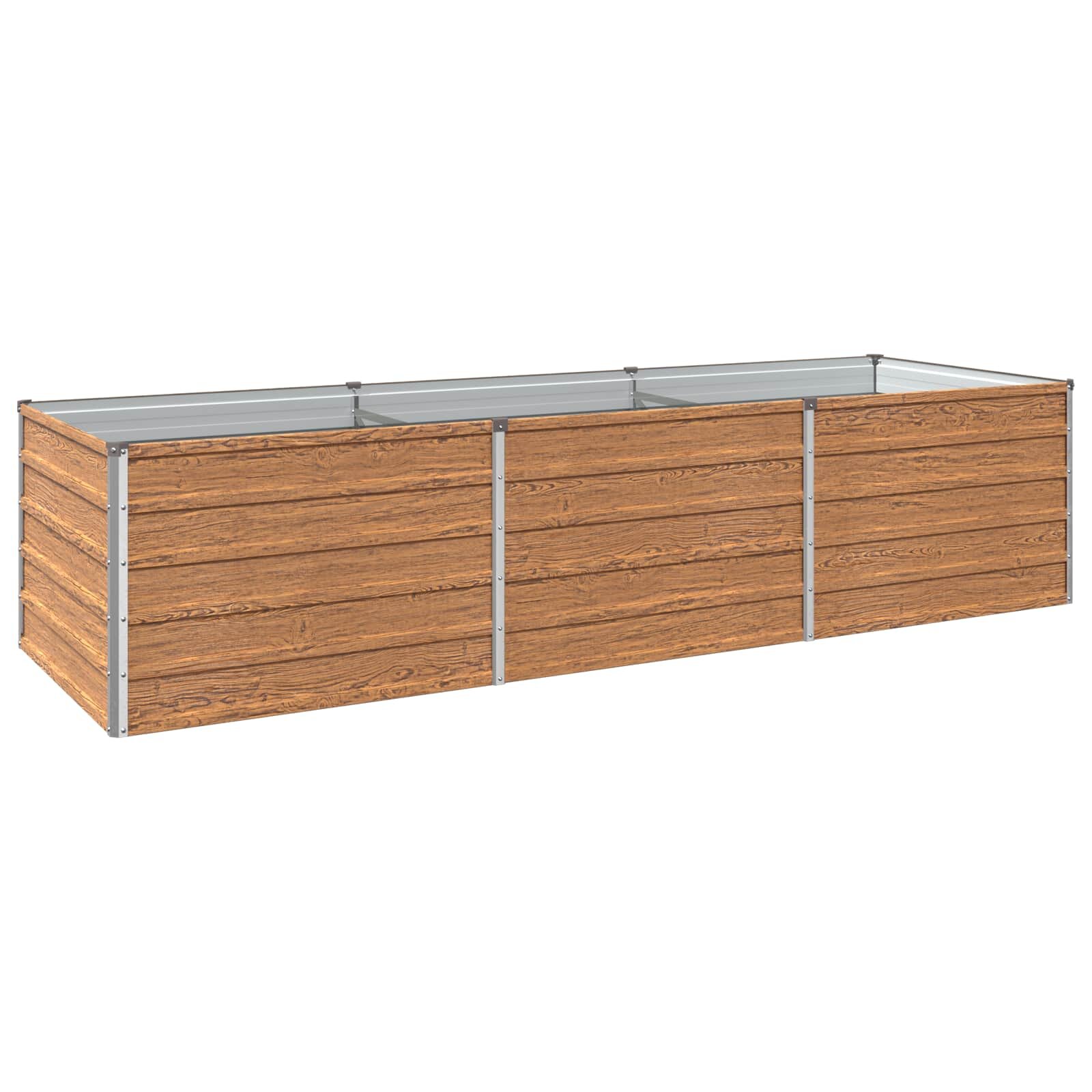 vidaXL Вдигната леха за градина Дървен кафяв 240 x 80 x 55 см