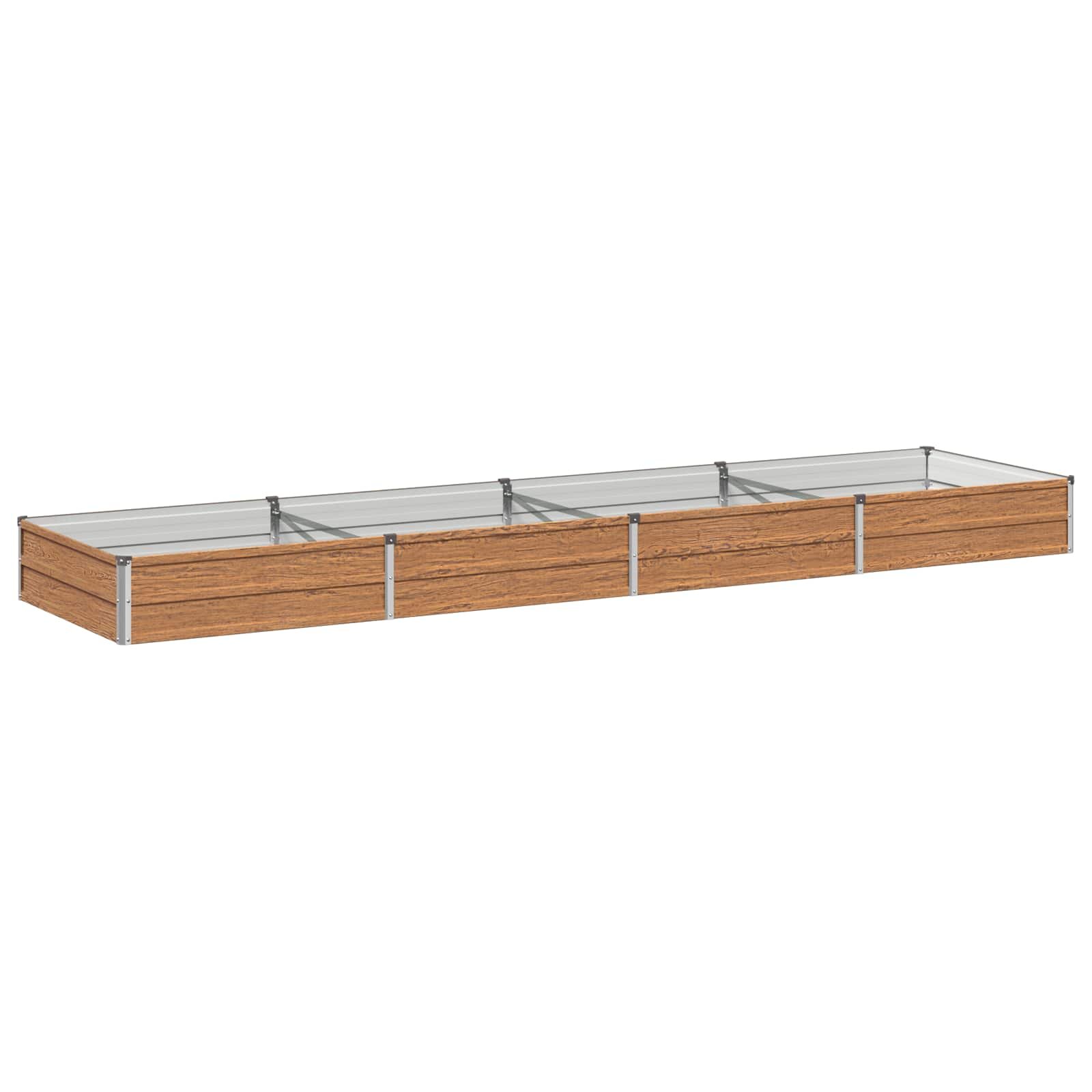 vidaXL Вдигната леха за градина Дървен кафяв 320 x 80 x 24 см