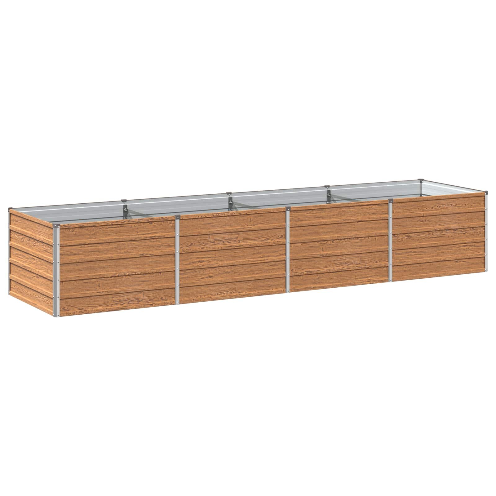vidaXL Вдигната леха за градина Дървен кафяв 320 x 80 x 55 см