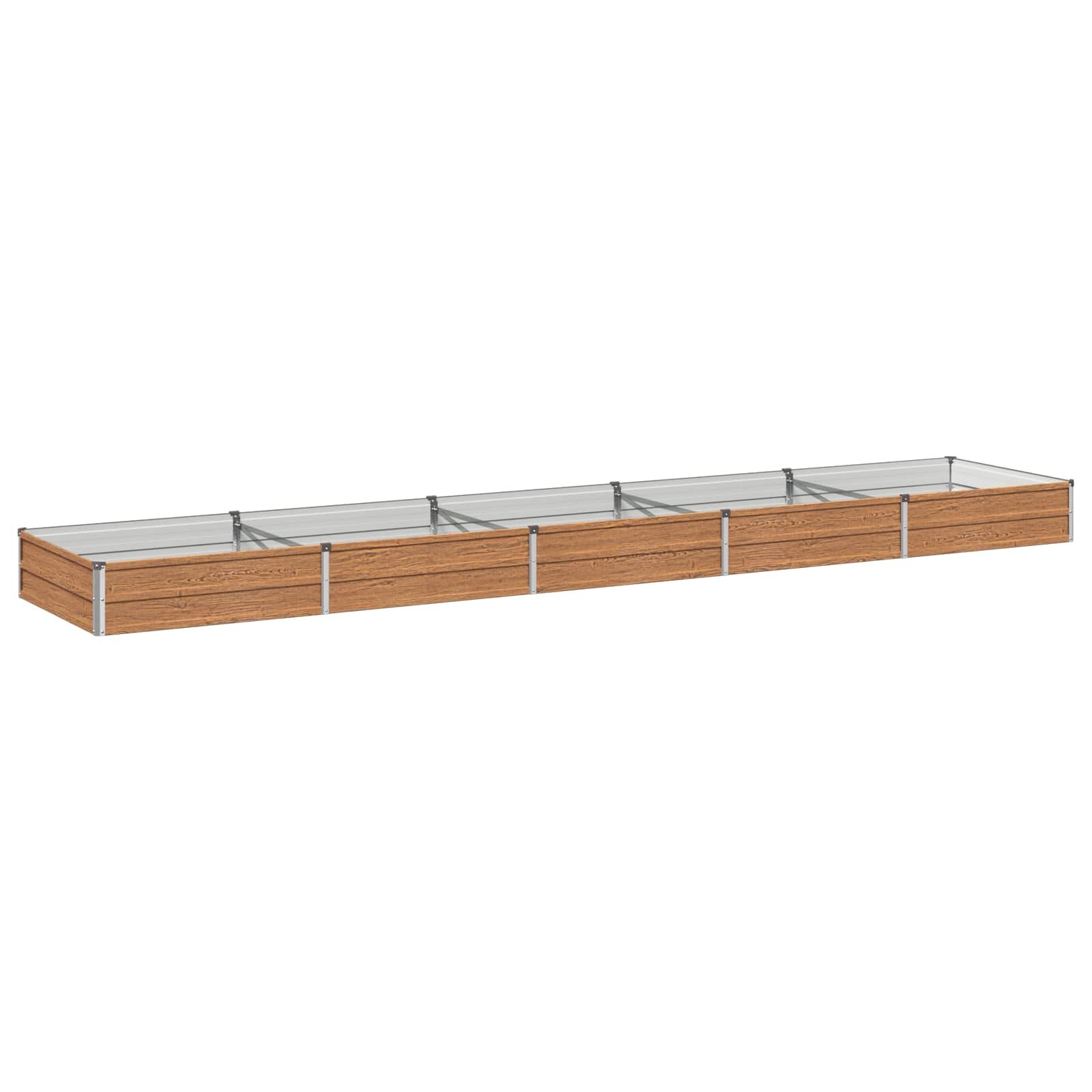 vidaXL Вдигната леха за градина Дървен кафяв 400 x 80 x 24 см