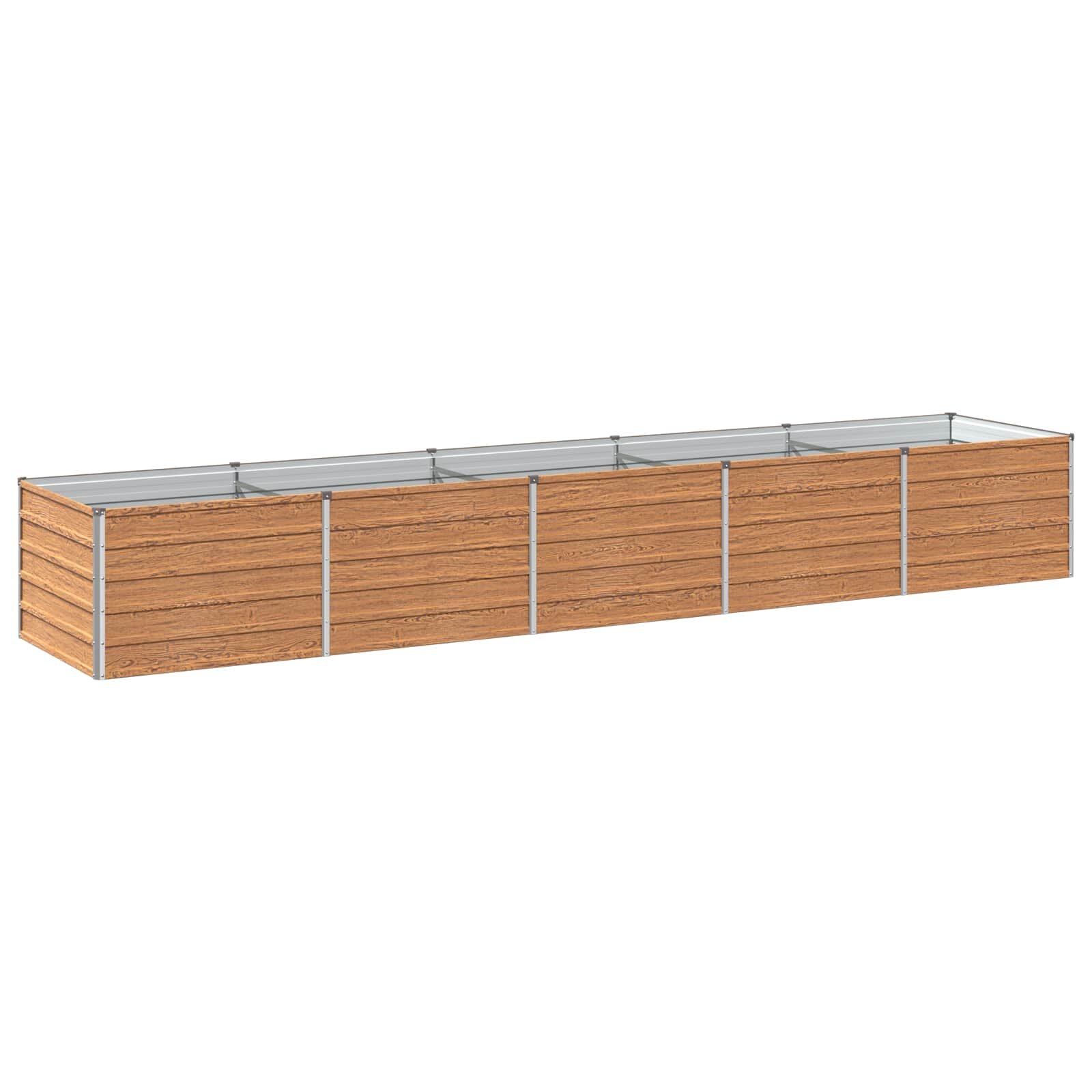 vidaXL Вдигната леха за градина Дървен кафяв 400 x 80 x 55 см