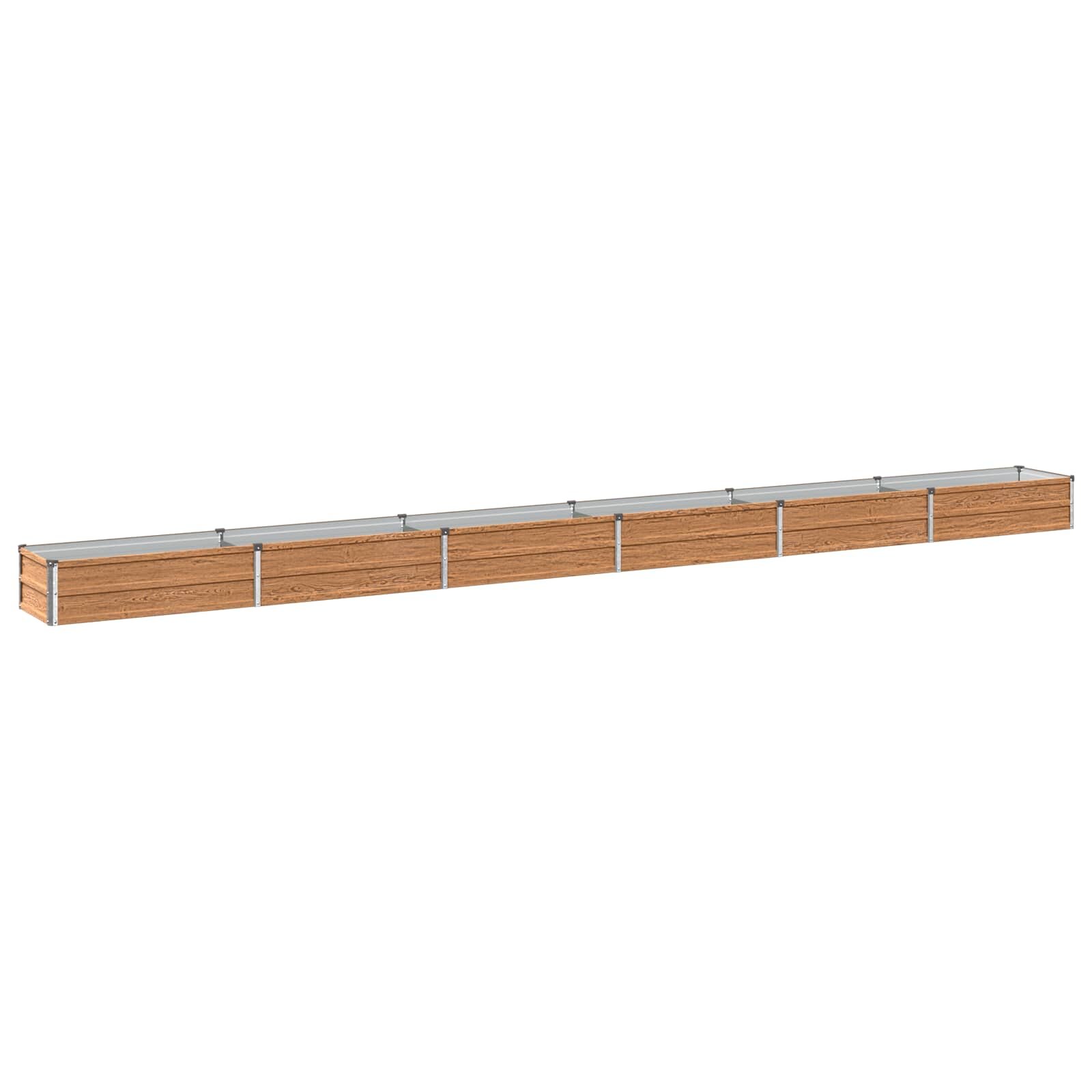 vidaXL Вдигната леха за градина Дървен кафяв 480 x 40 x 24 см