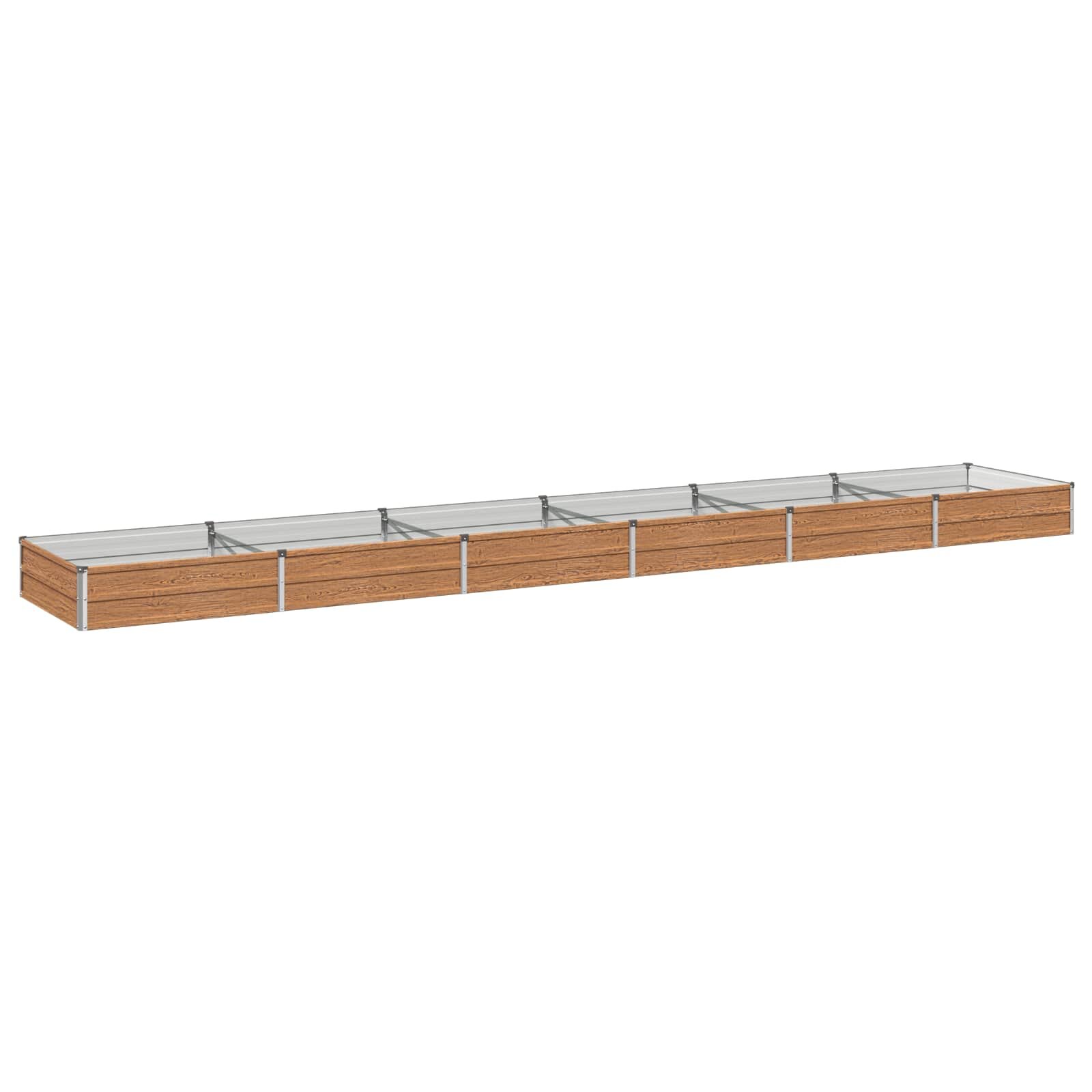 vidaXL Вдигната леха за градина Дървен кафяв 480 x 80 x 24 см