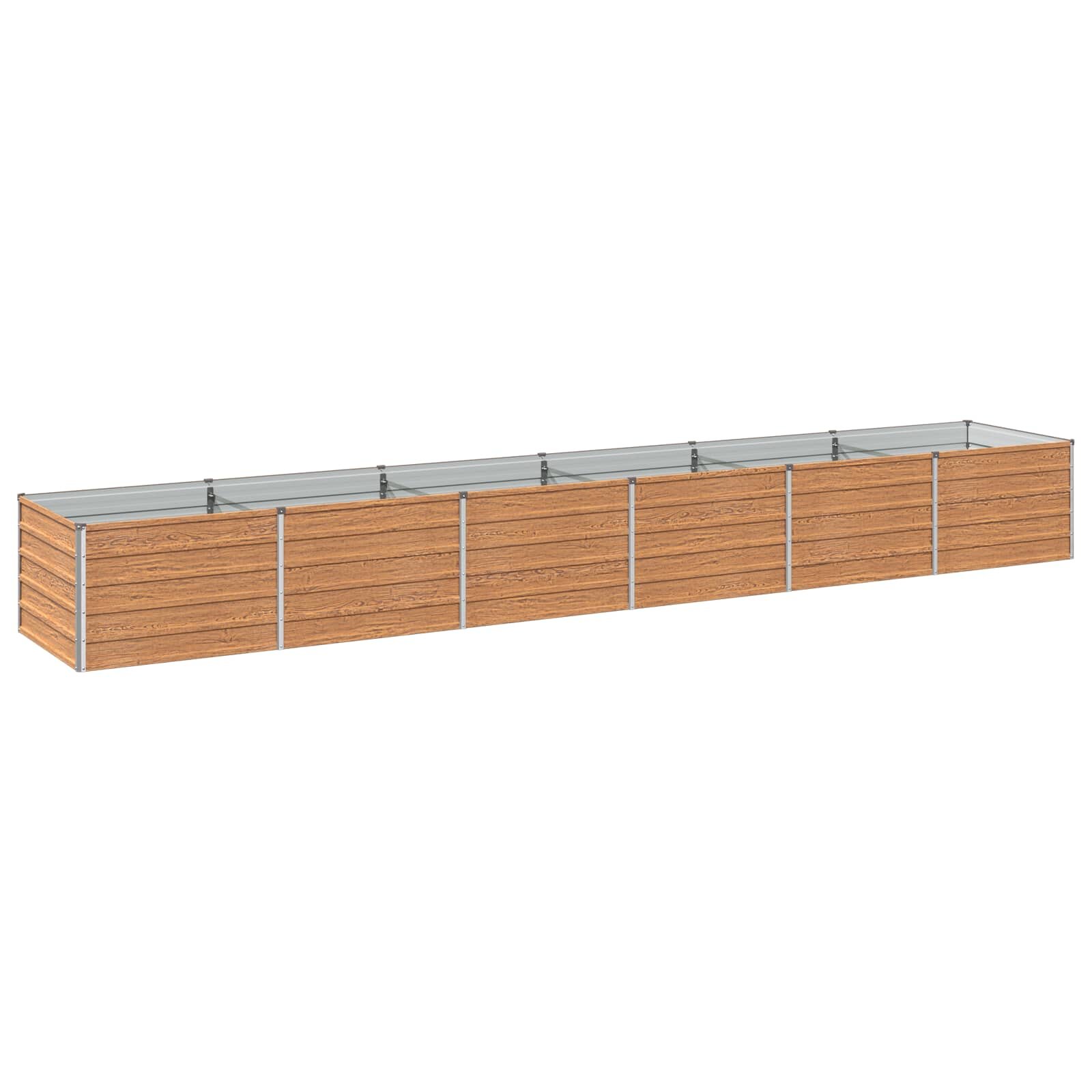 vidaXL Вдигната леха за градина Дървен кафяв 480 x 80 x 55 см