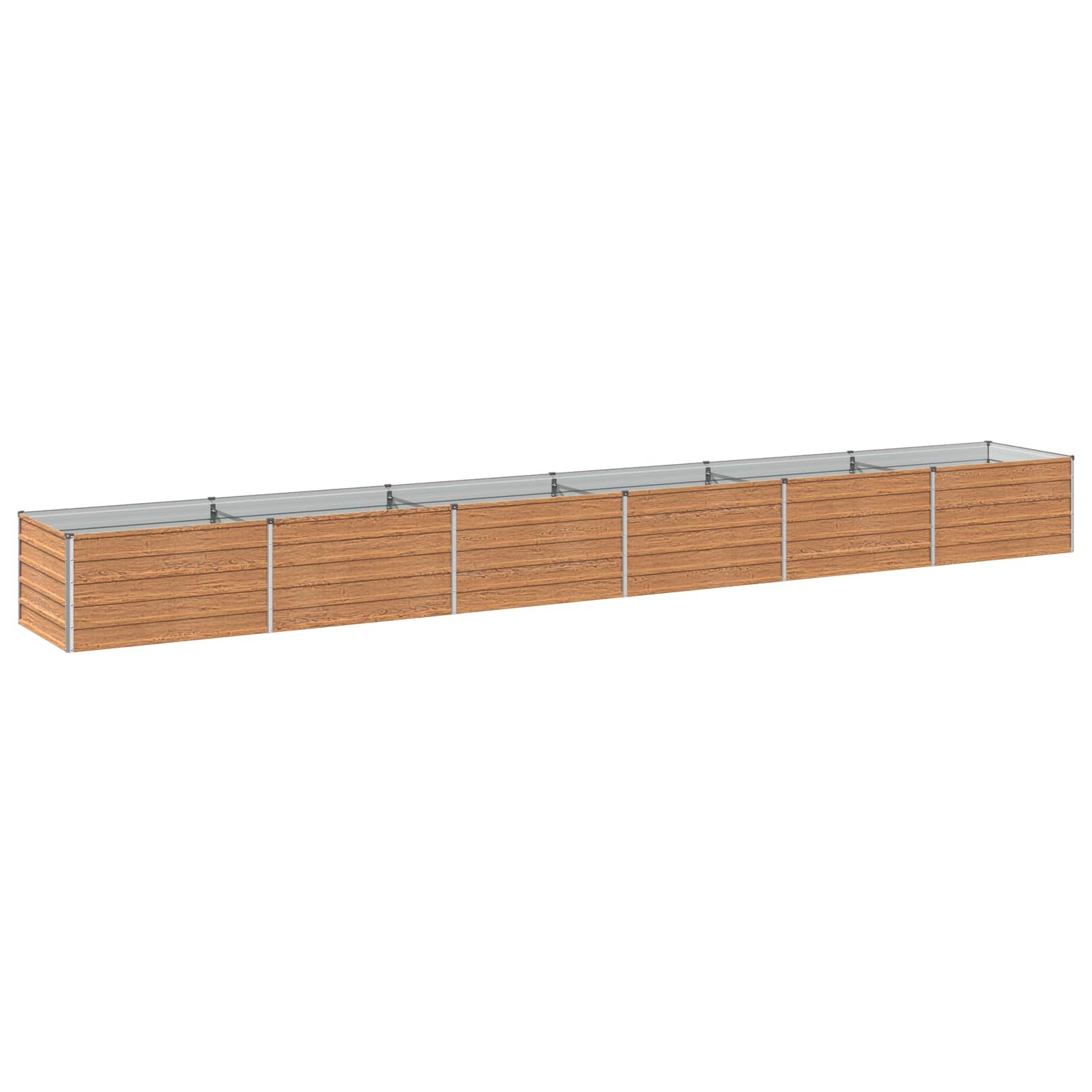 vidaXL Вдигната леха за градина Дървен кафяв 600 x 80 x 55 см