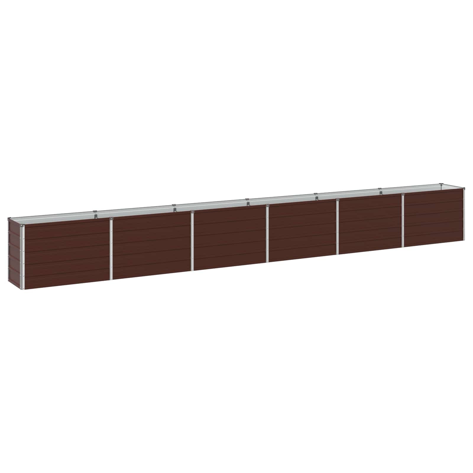 vidaXL Вдигната леха за градина Кафяво 480 x 40 x 55 см