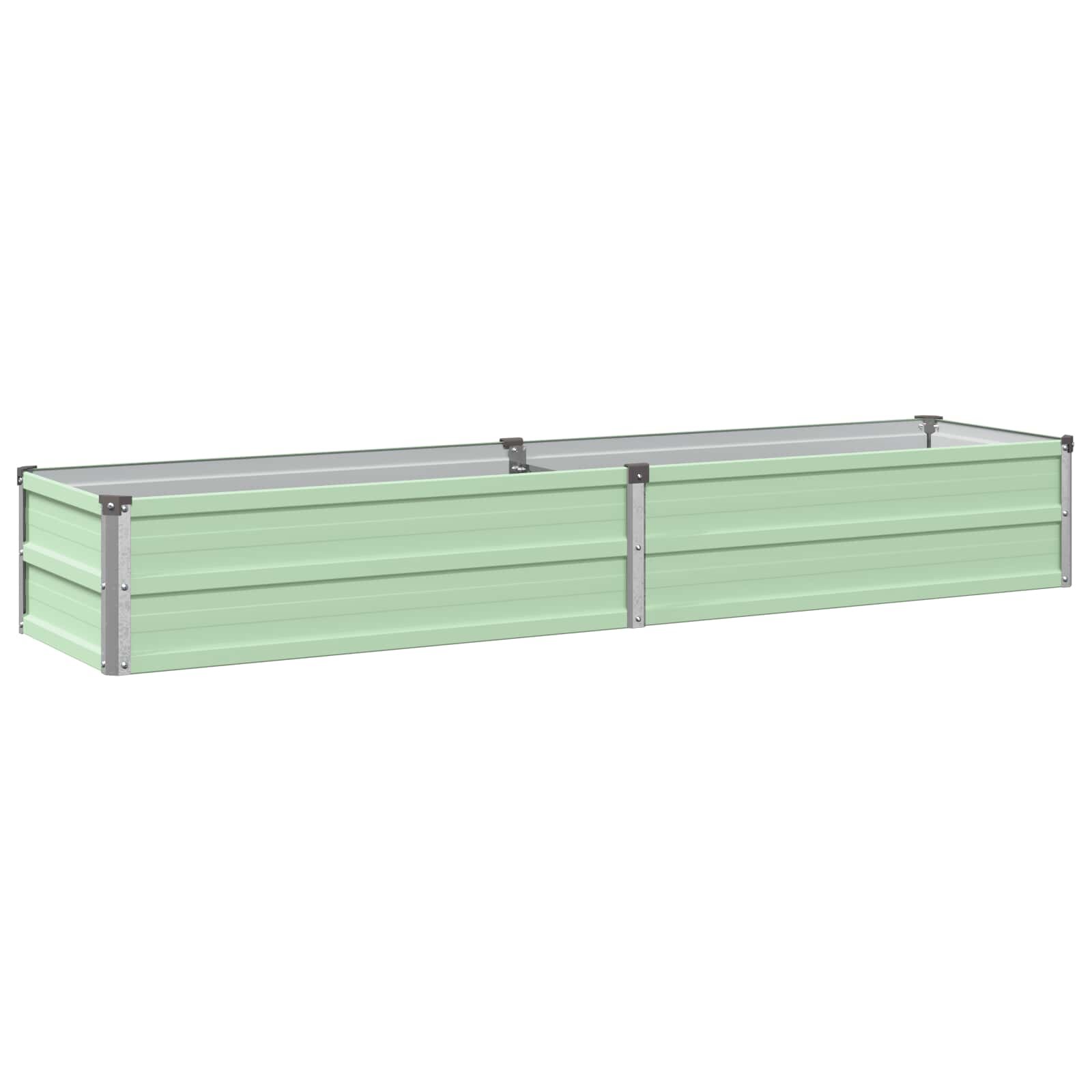 vidaXL Вдигната леха за градина Пастелно зелено 160 x 40 x 24 см