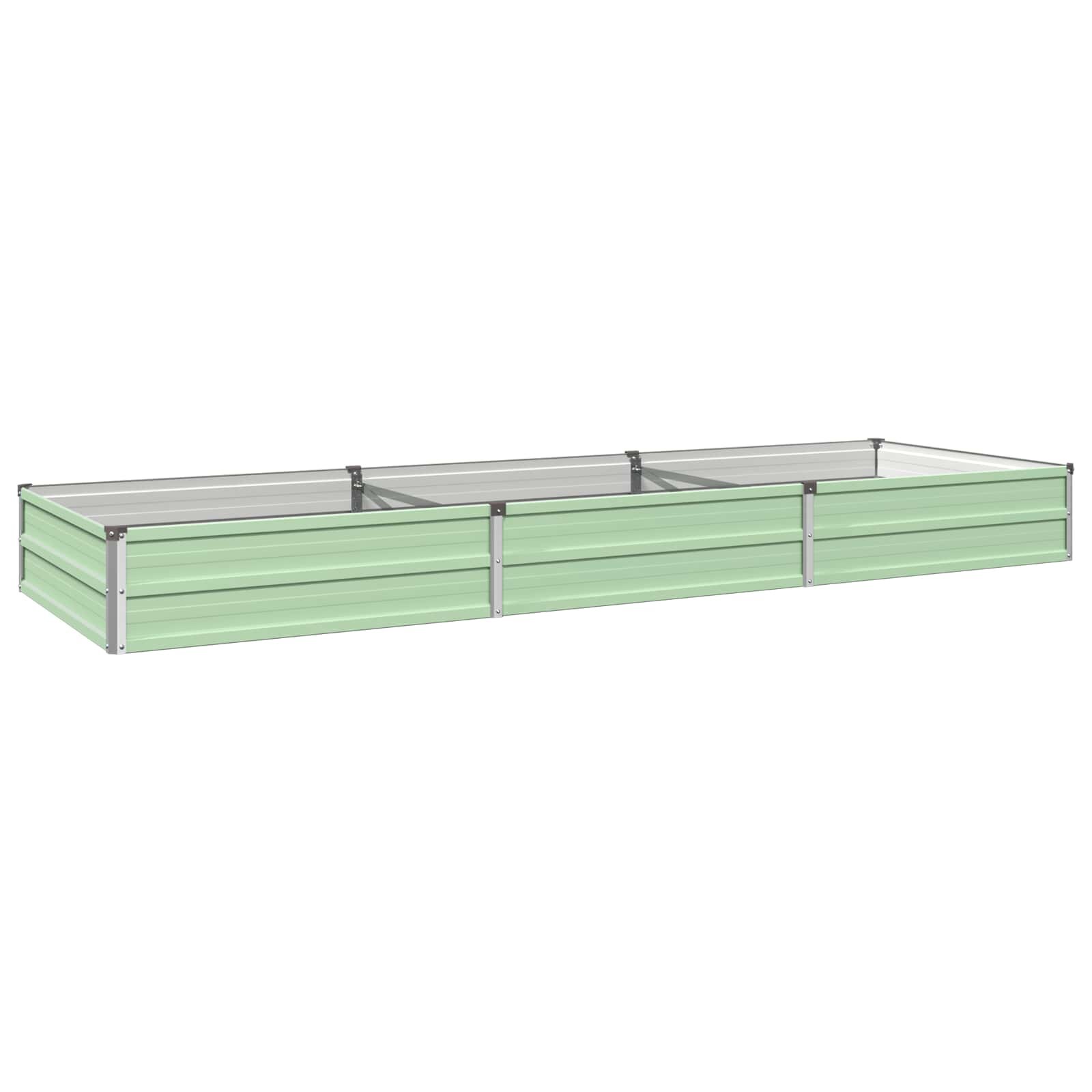 vidaXL Вдигната леха за градина Пастелно зелено 240 x 80 x 24 см