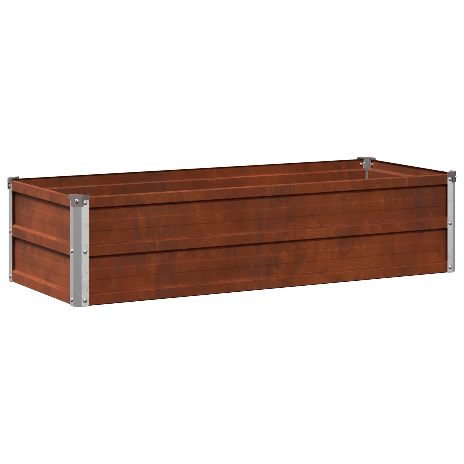 vidaXL Вдигната леха за градина Ръждясало 100 x 40 x 24 см картон
