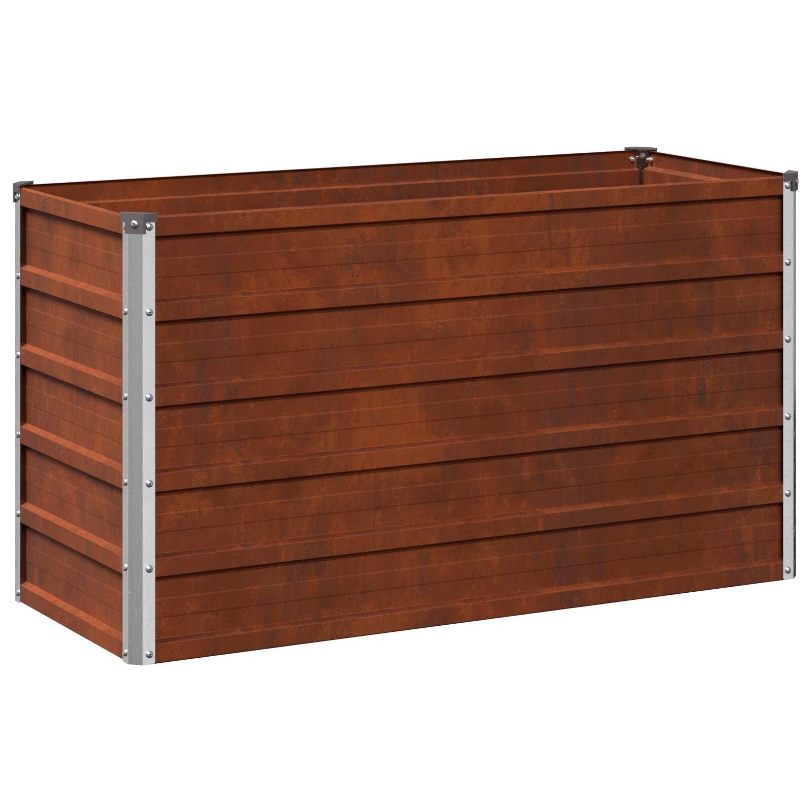 vidaXL Вдигната леха за градина Ръждясало 100 x 40 x 55 cm картон