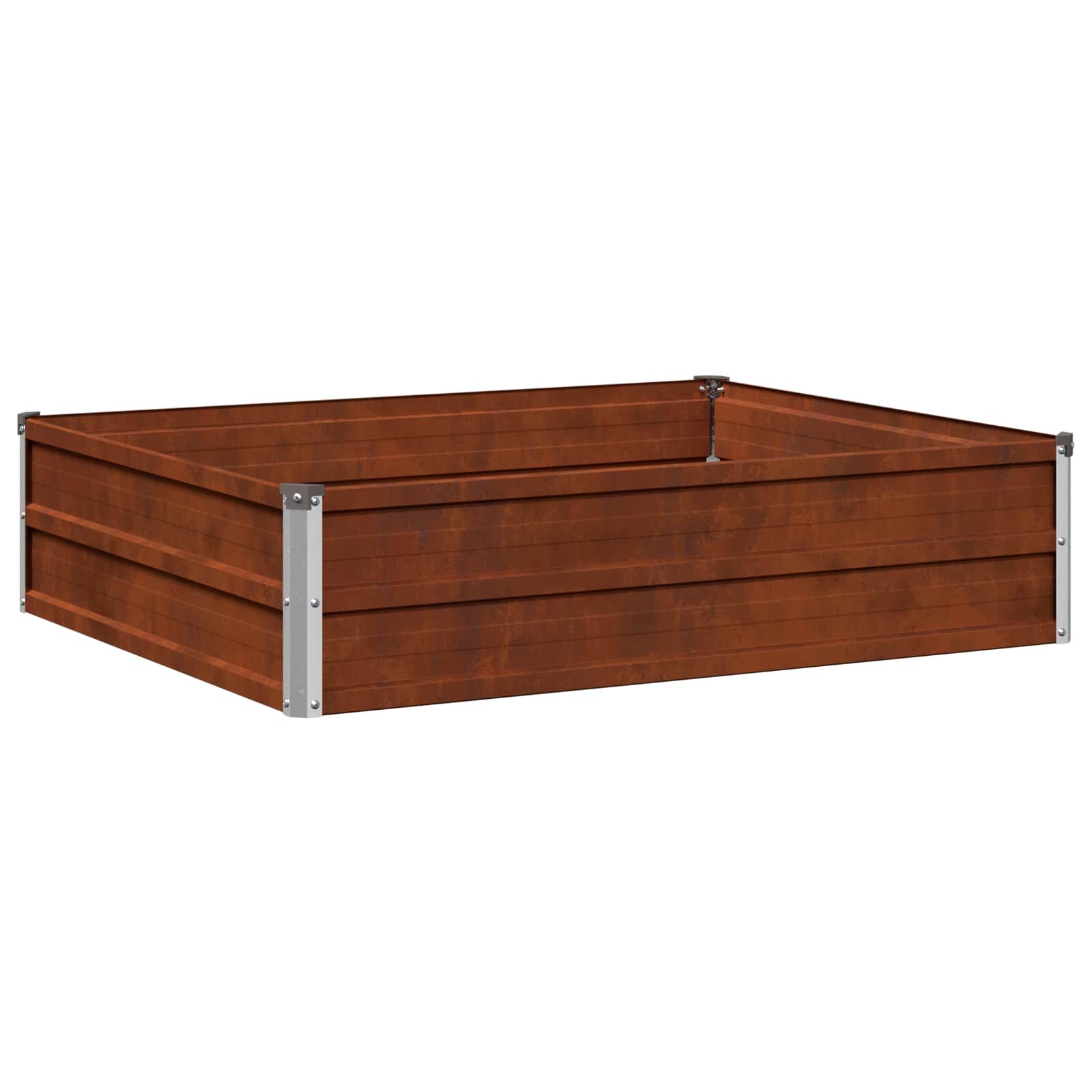 vidaXL Вдигната леха за градина Ръждясало 100 x 80 x 24 см картон