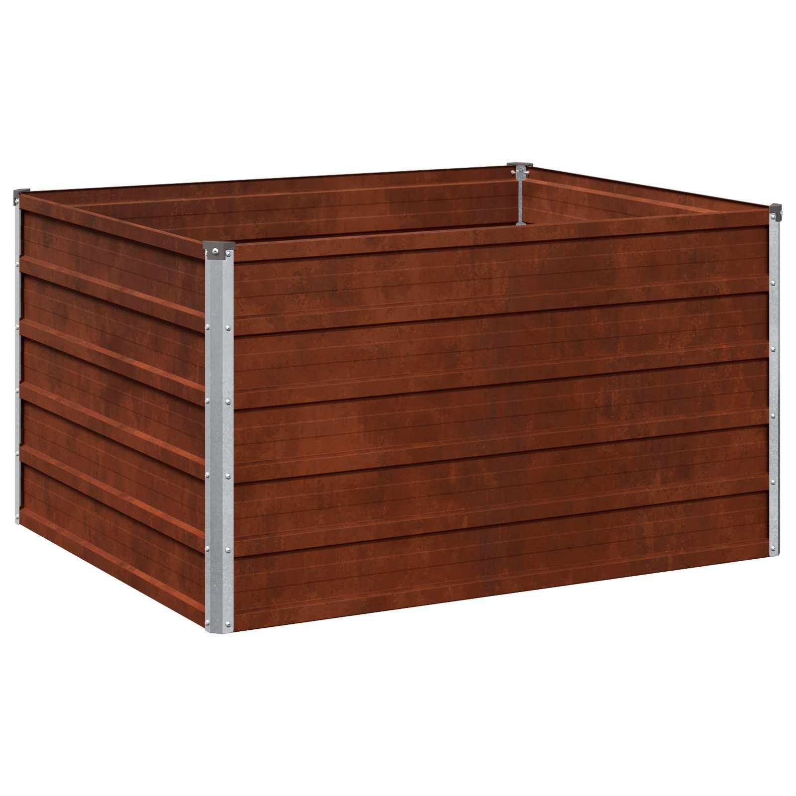 vidaXL Вдигната леха за градина Ръждясало 100 x 80 x 55 см картон