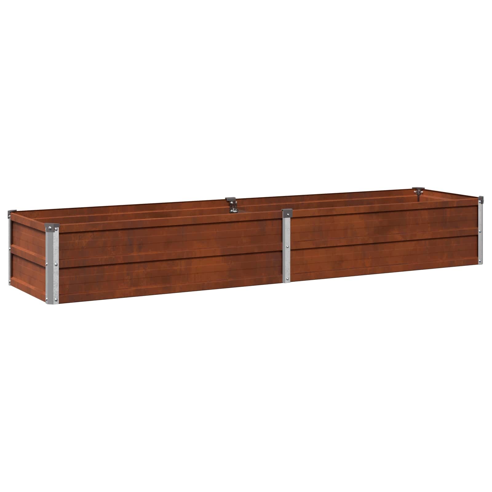 vidaXL Вдигната леха за градина Ръждясало 160 x 40 x 24 см картон