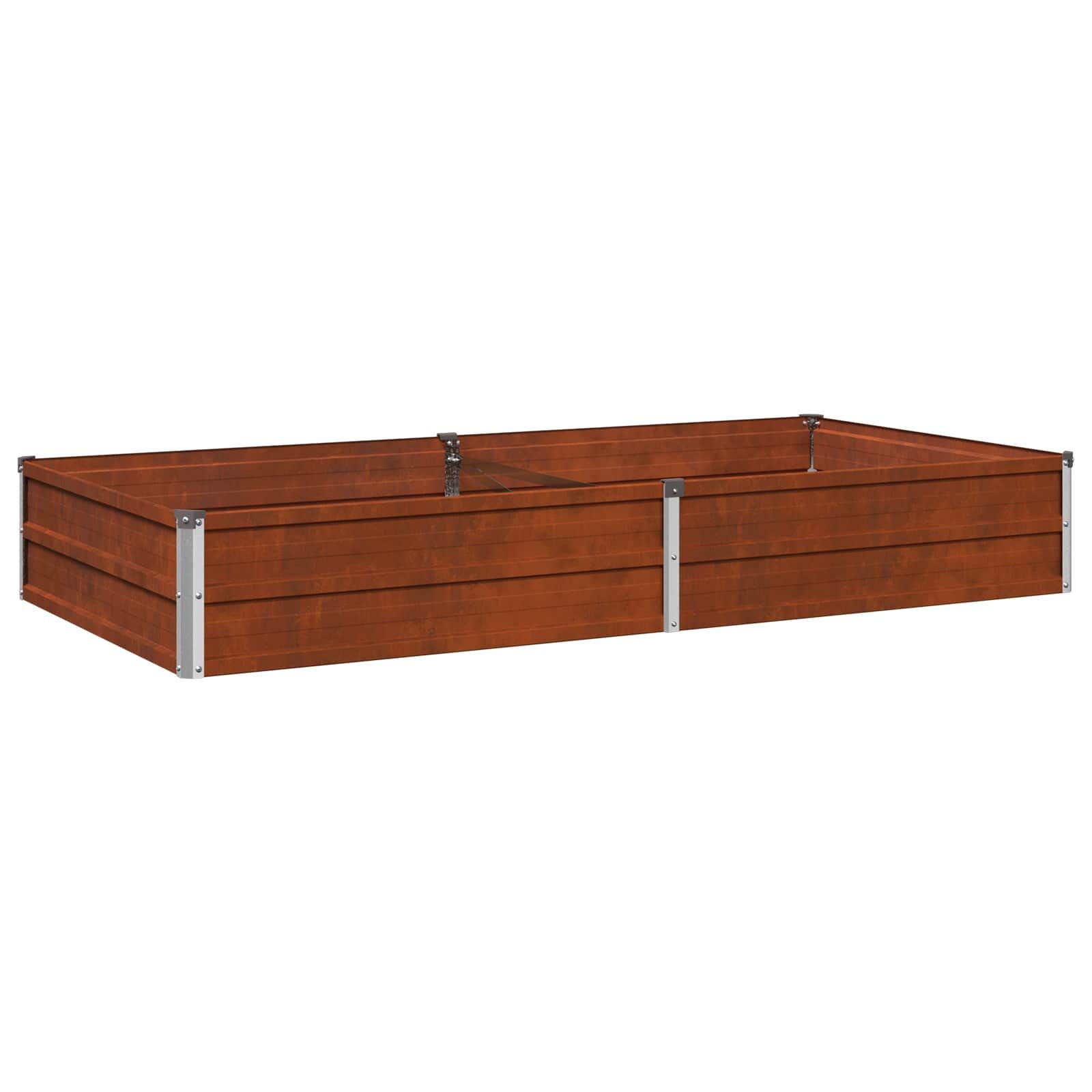 vidaXL Вдигната леха за градина Ръждясало 160 x 80 x 24 см картон