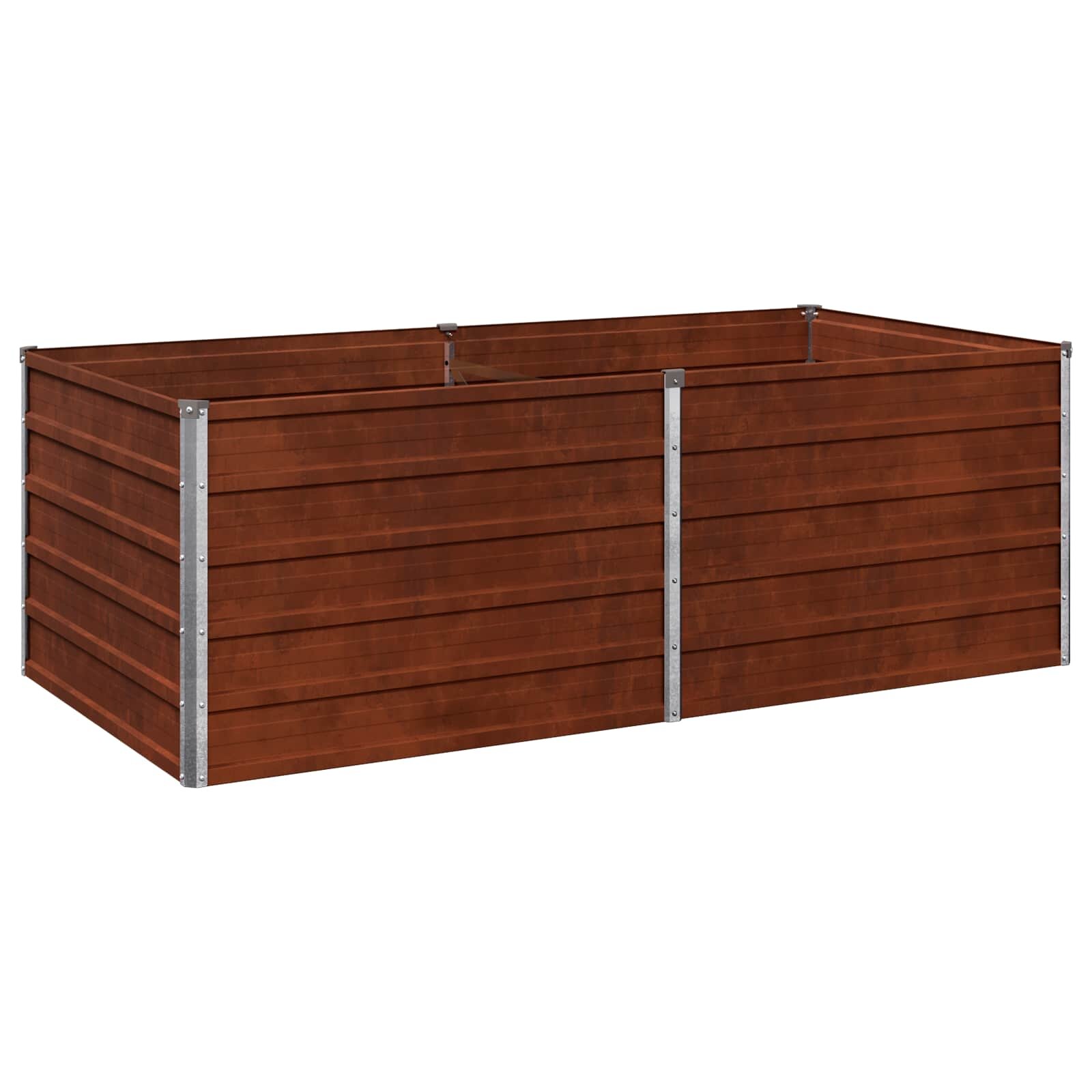 vidaXL Вдигната леха за градина Ръждясало 160 x 80 x 55 см картон