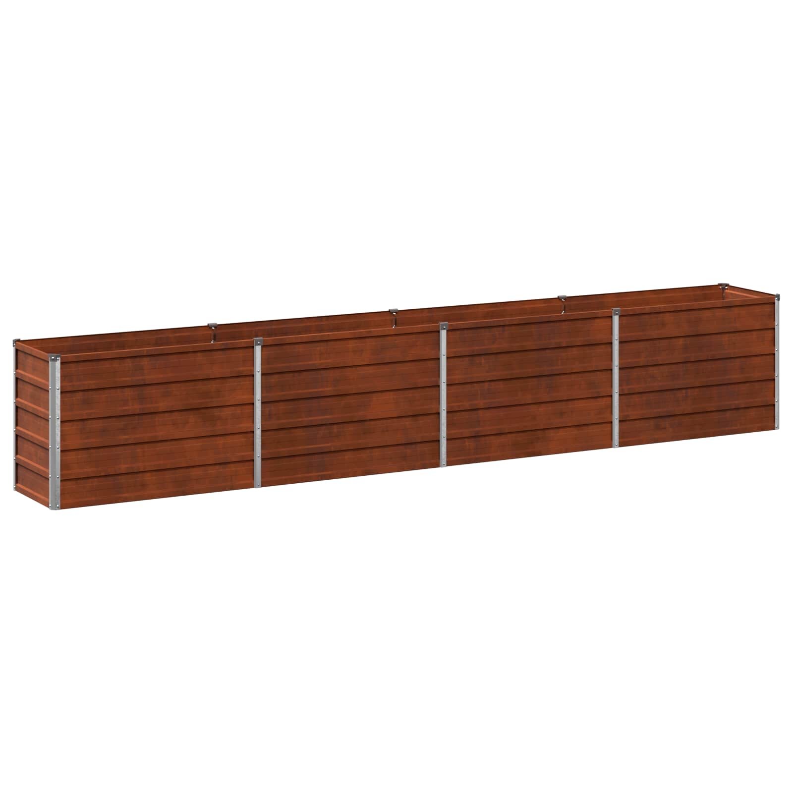 vidaXL Вдигната леха за градина Ръждясало 320 x 40 x 55 см картон