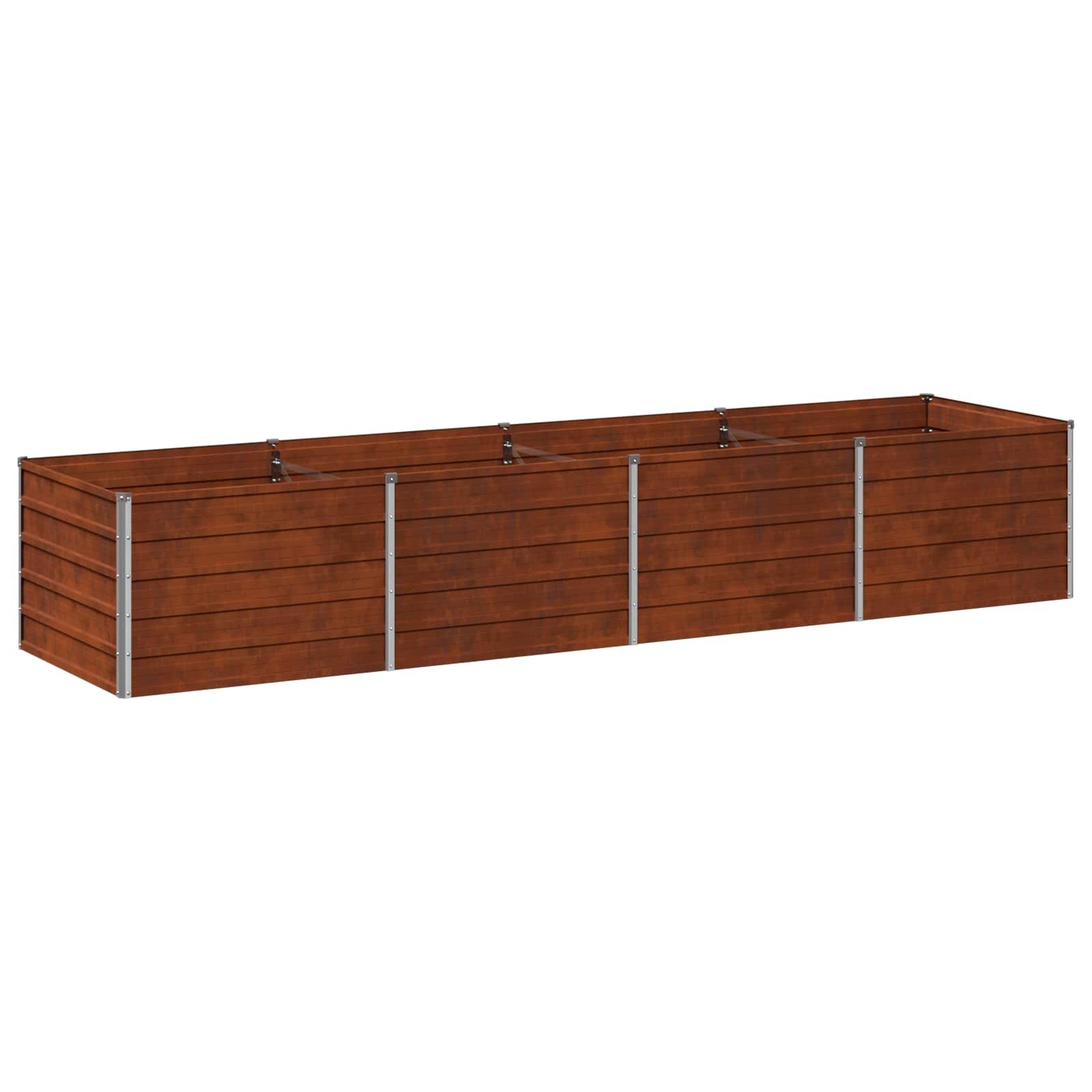 vidaXL Вдигната леха за градина Ръждясало 320 x 80 x 55 см картон
