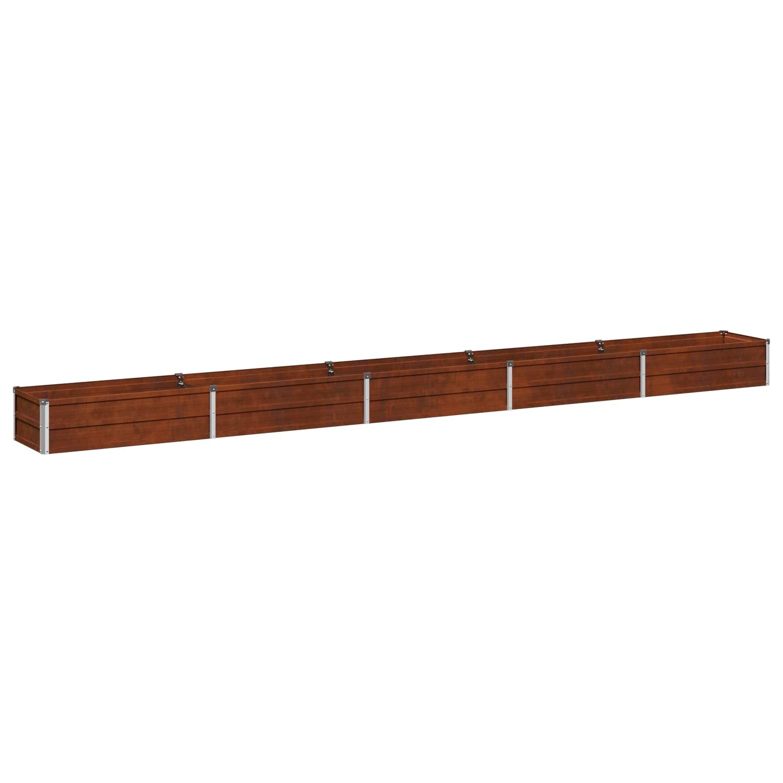 vidaXL Вдигната леха за градина Ръждясало 400 x 40 x 24 см картон