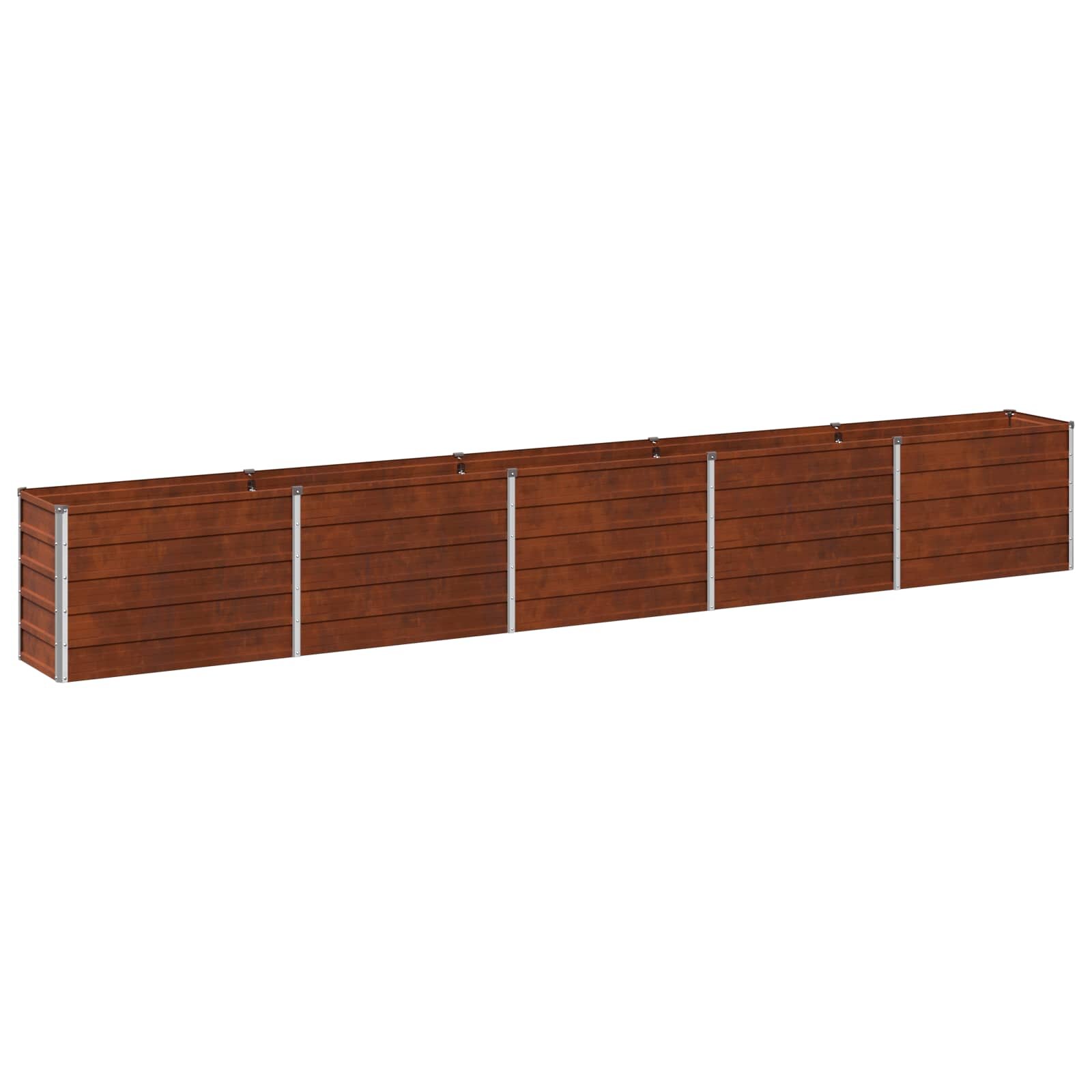 vidaXL Вдигната леха за градина Ръждясало 400 x 40 x 55 см картон