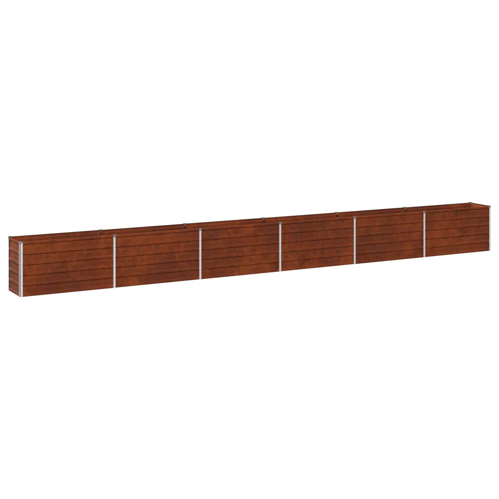 vidaXL Вдигната леха за градина Ръждясало 600 x 40 x 55 см картон