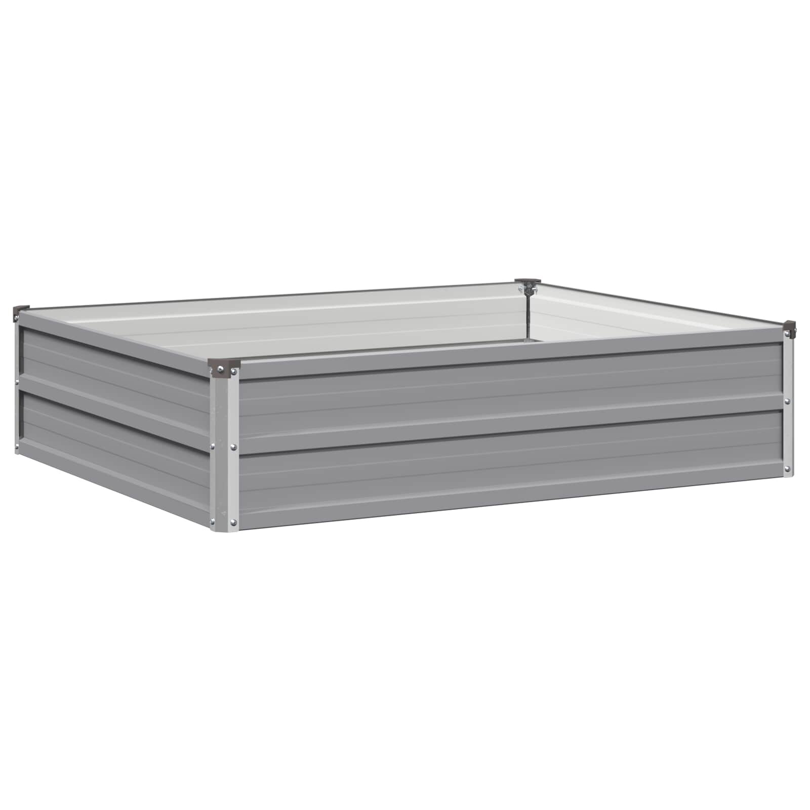 vidaXL Вдигната леха за градина Сиво 100 x 80 x 24 см