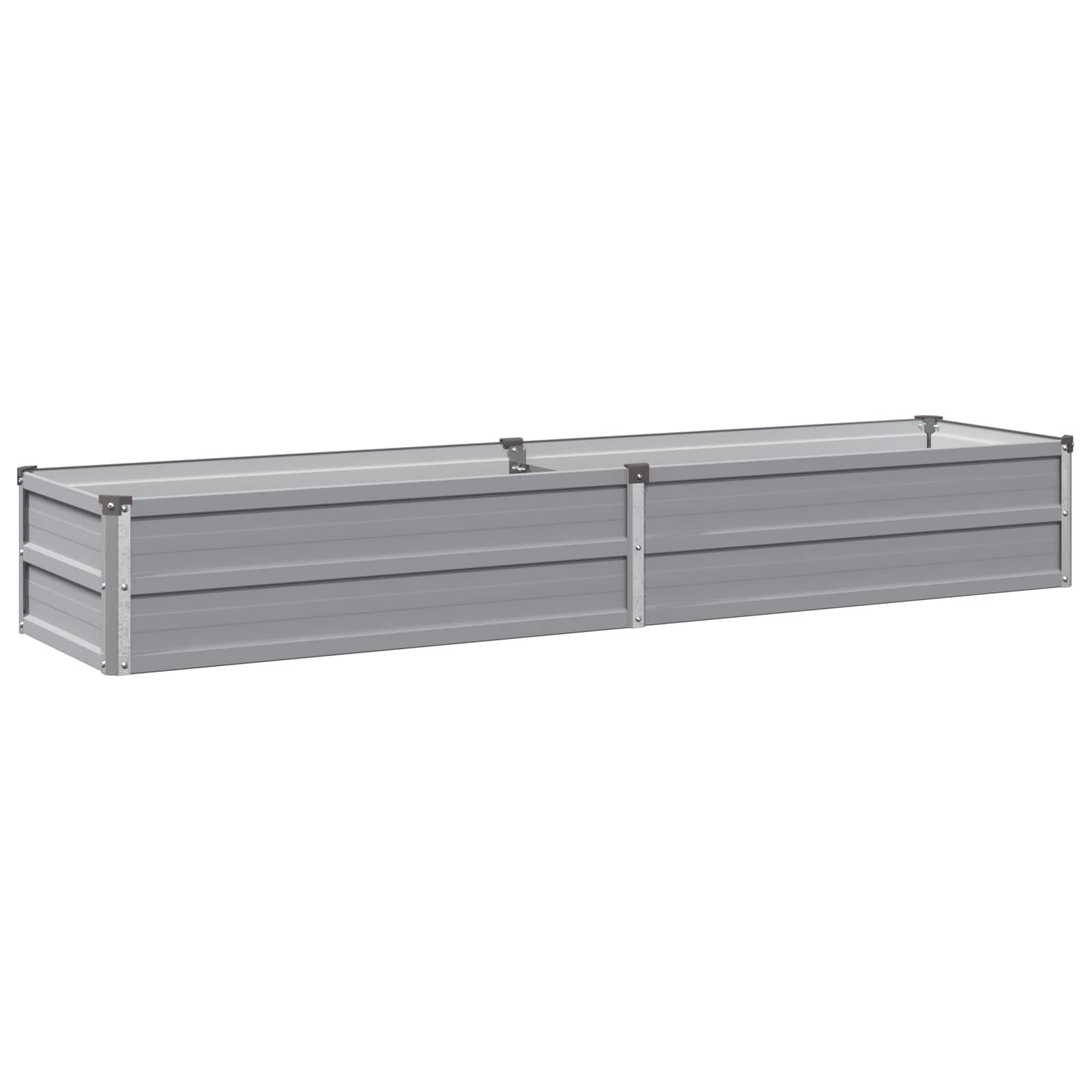 vidaXL Вдигната леха за градина Сиво 160 x 40 x 24 см