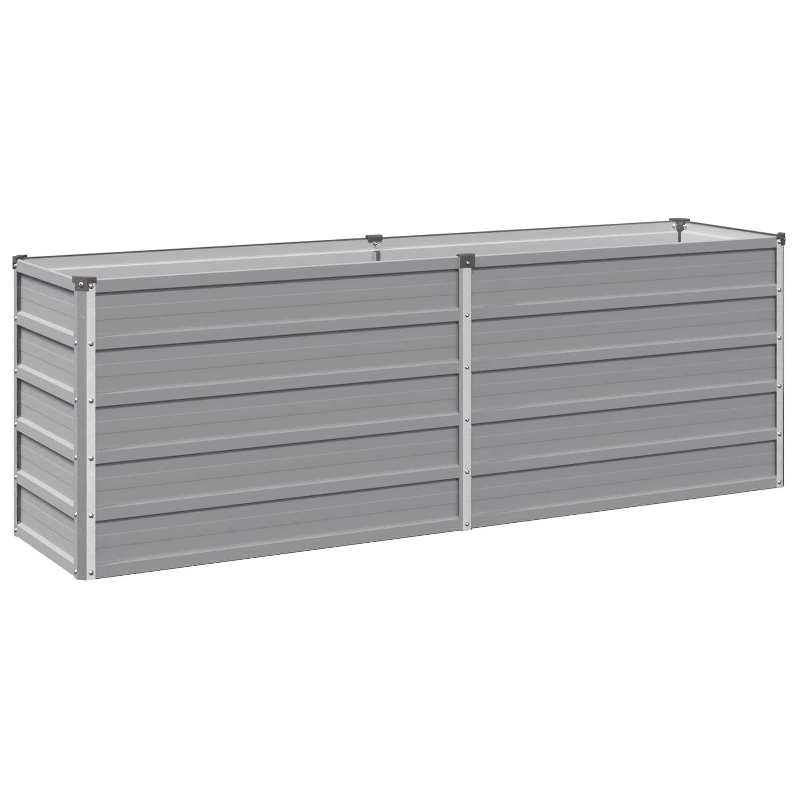 vidaXL Вдигната леха за градина Сиво 160 x 40 x 55 см