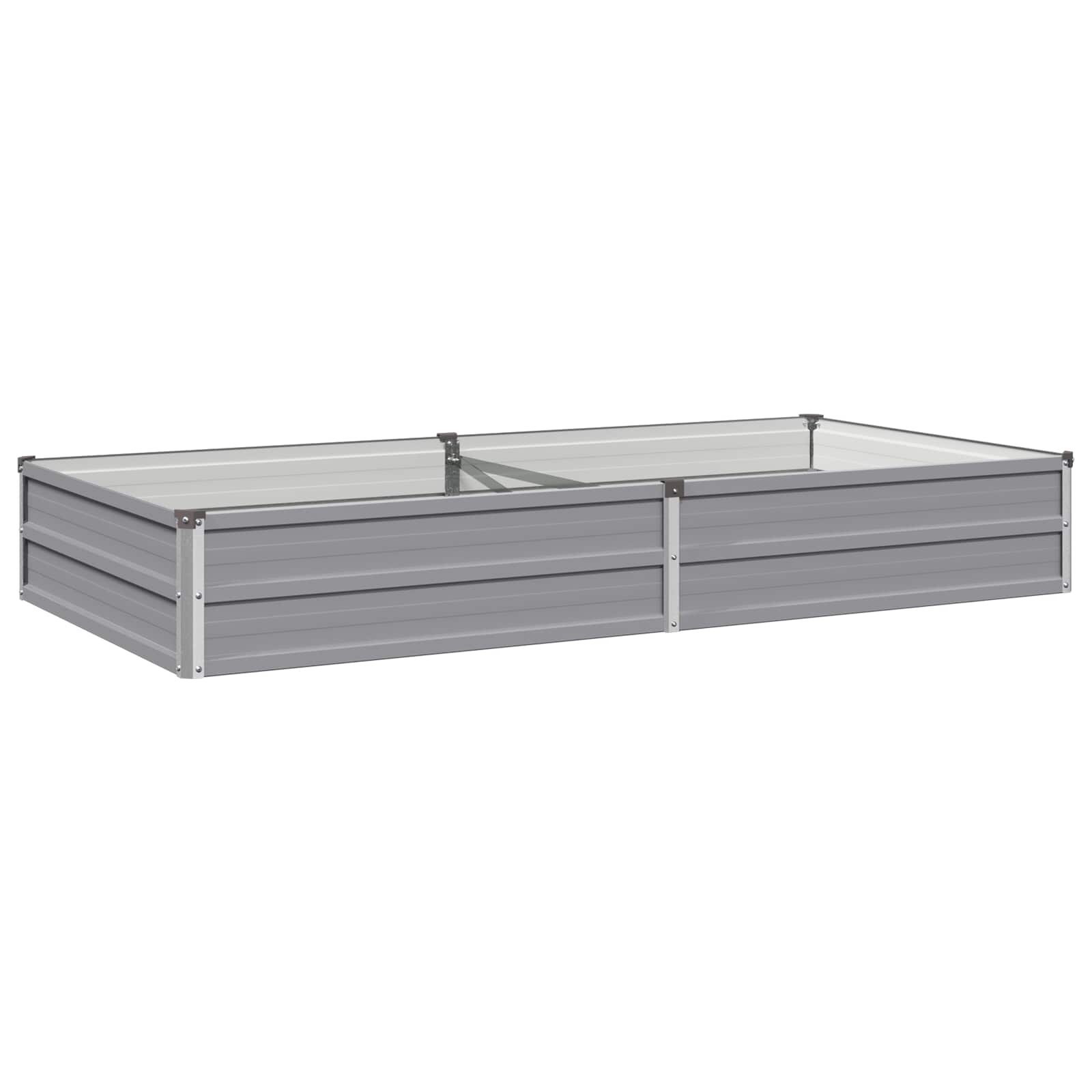 vidaXL Вдигната леха за градина Сиво 160 x 80 x 24 см