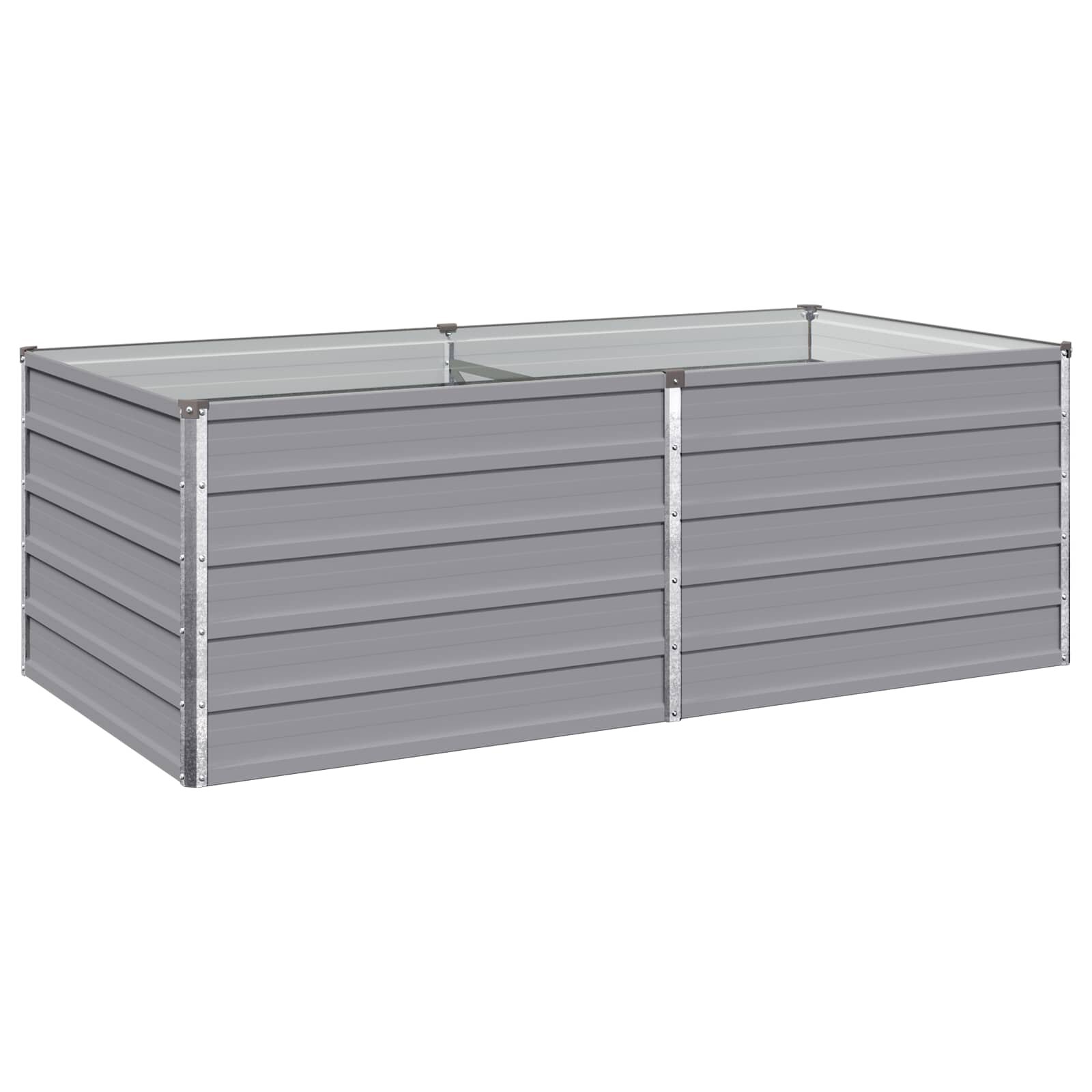 vidaXL Вдигната леха за градина Сиво 160 x 80 x 55 см