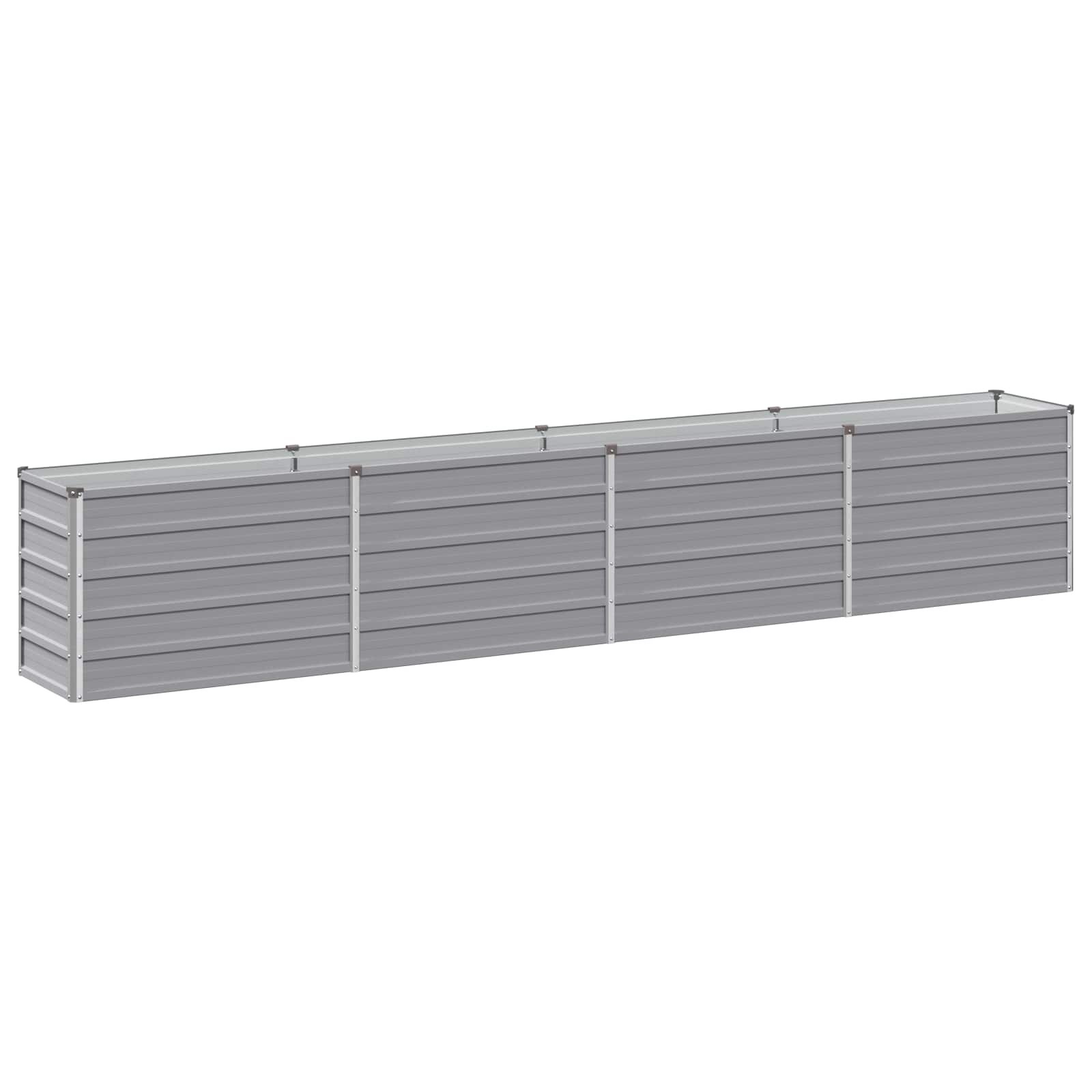 vidaXL Вдигната леха за градина Сиво 320 x 40 x 55 см