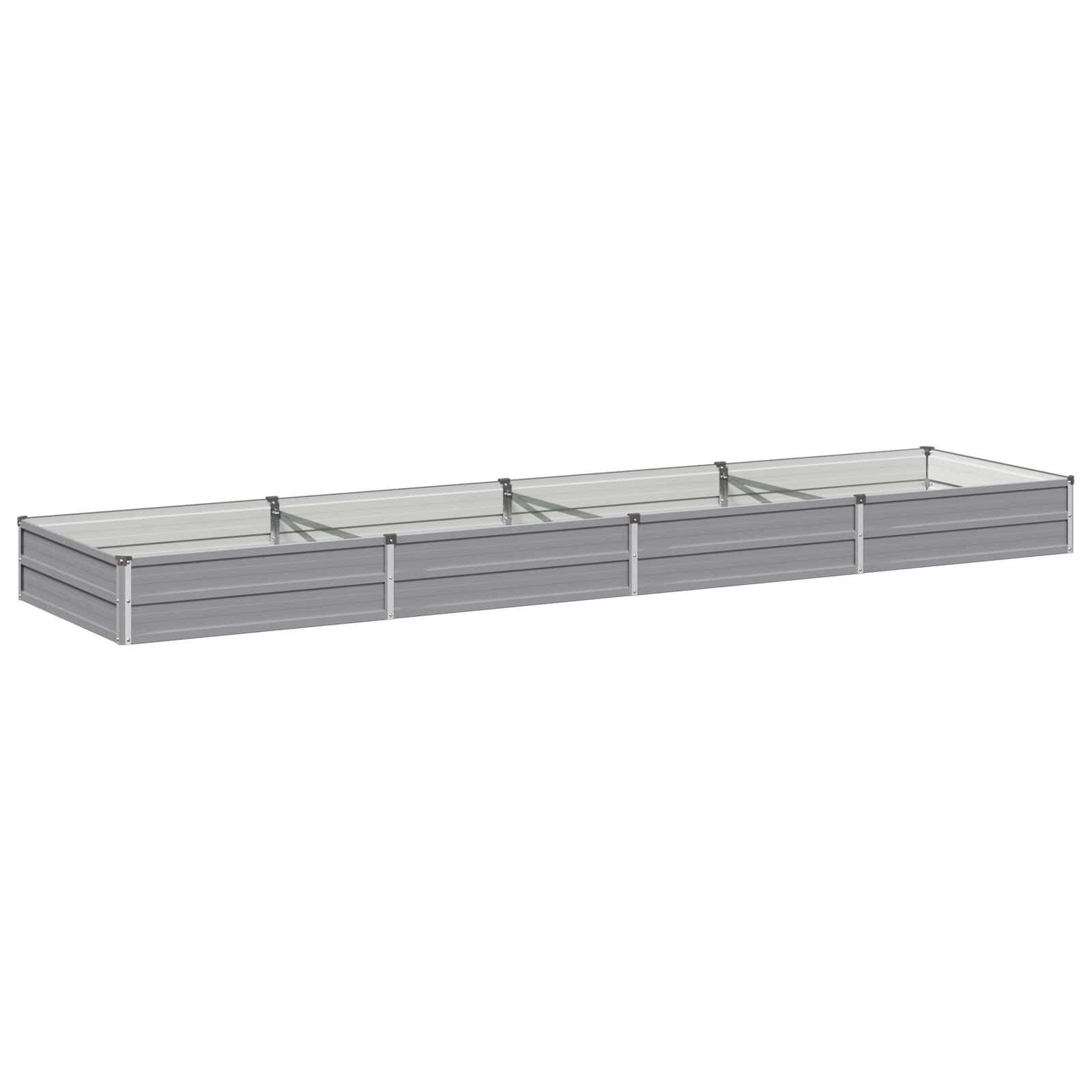 vidaXL Вдигната леха за градина Сиво 320 x 80 x 24 см