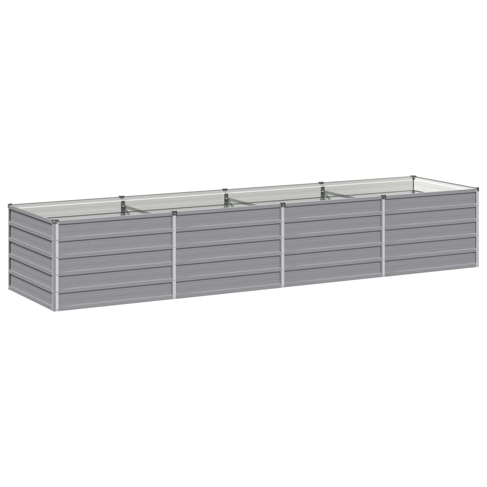vidaXL Вдигната леха за градина Сиво 320 x 80 x 55 см