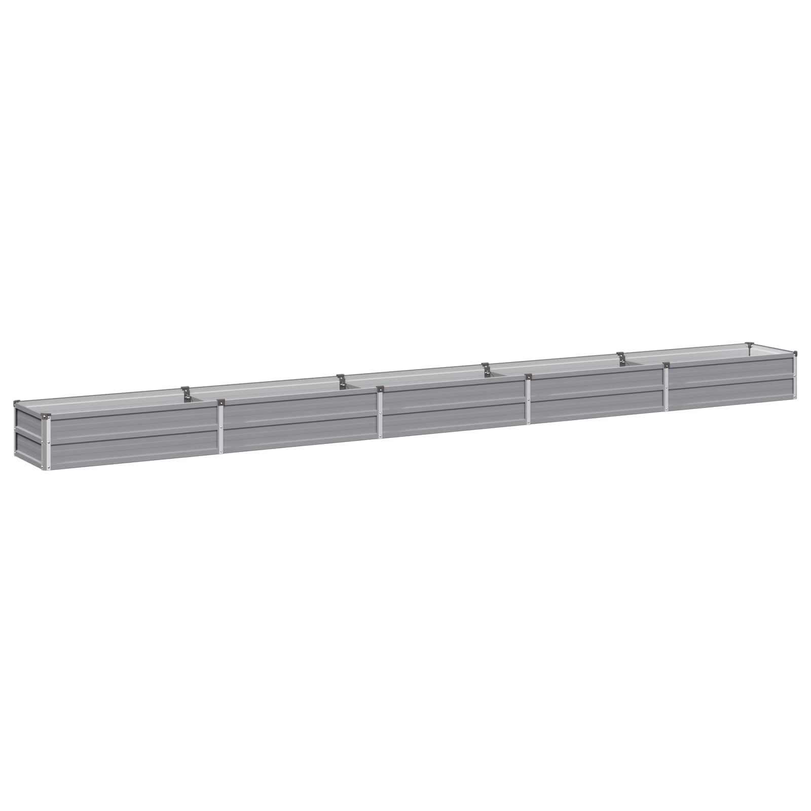 vidaXL Вдигната леха за градина Сиво 400 x 40 x 24 см