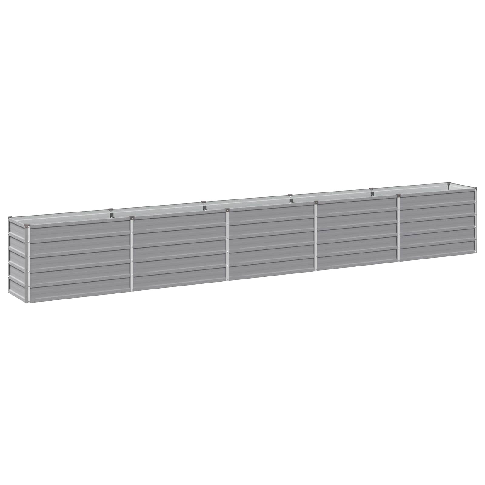 vidaXL Вдигната леха за градина Сиво 400 x 40 x 55 см